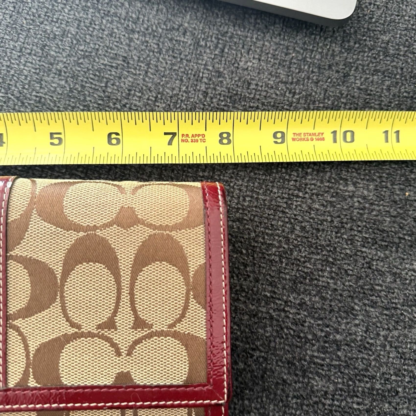 Coach Coach Wallet Checkbook Clutch Red Berry Khaki Mahogany Maroon Women Size ONE SIZE - 8 Thumbnail