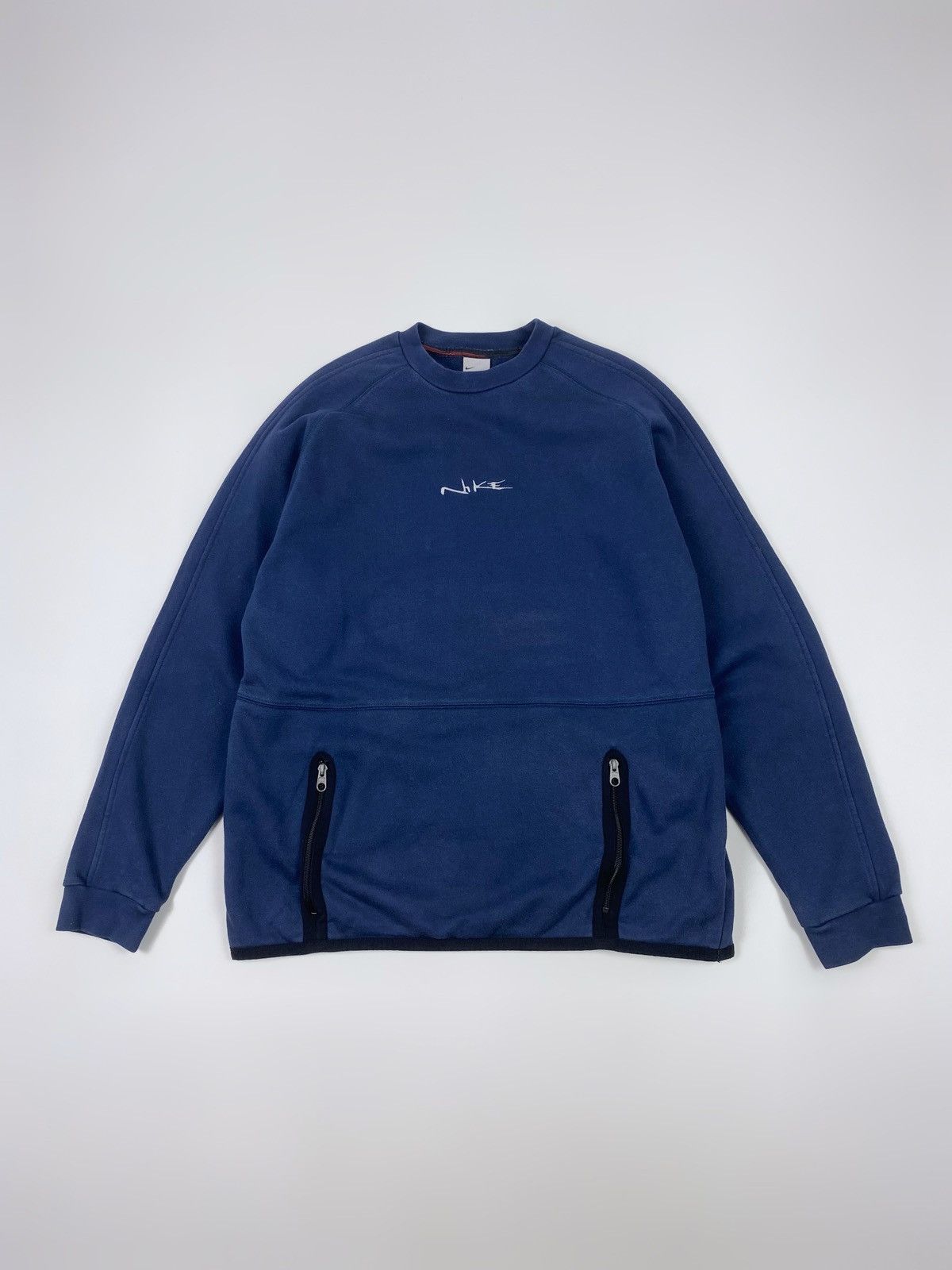 Nike Y2K Vintage Nike Centre Spell Out Kangaroo Pocket Sweatshirt Size US M / EU 48-50 / 2 - 1 Thumbnail