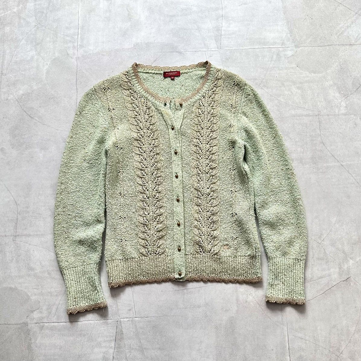 Burberry Burberry London Vintage Lace Pointelle Knit Cardigan Size M / US 6-8 / IT 42-44 - 1 Thumbnail