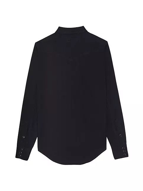Saint Laurent Paris o1s1wg111124 Western Shirt in Rinse Denim in Black Size US M / EU 48-50 / 2 - 2 Thumbnail