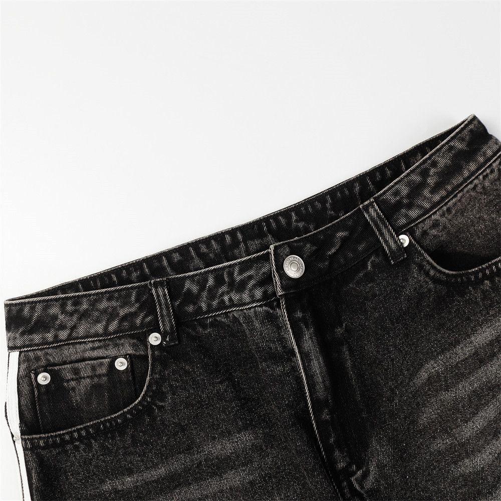 Japanese Brand × Jean American style side stripe washed distressed straight jeans Size US 32 / EU 48 - 3 Thumbnail