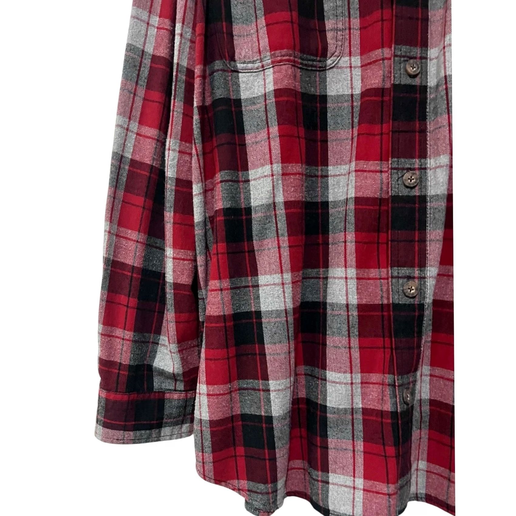 Duluth Trading Company Duluth Trading Co Free Swingin' Flannel Plaid Button Up Shirt XL Red Gray Unisex Adults Long Sleeve Regular Size XL Mens Womens Size US XL / EU 56 / 4 - 3 Thumbnail