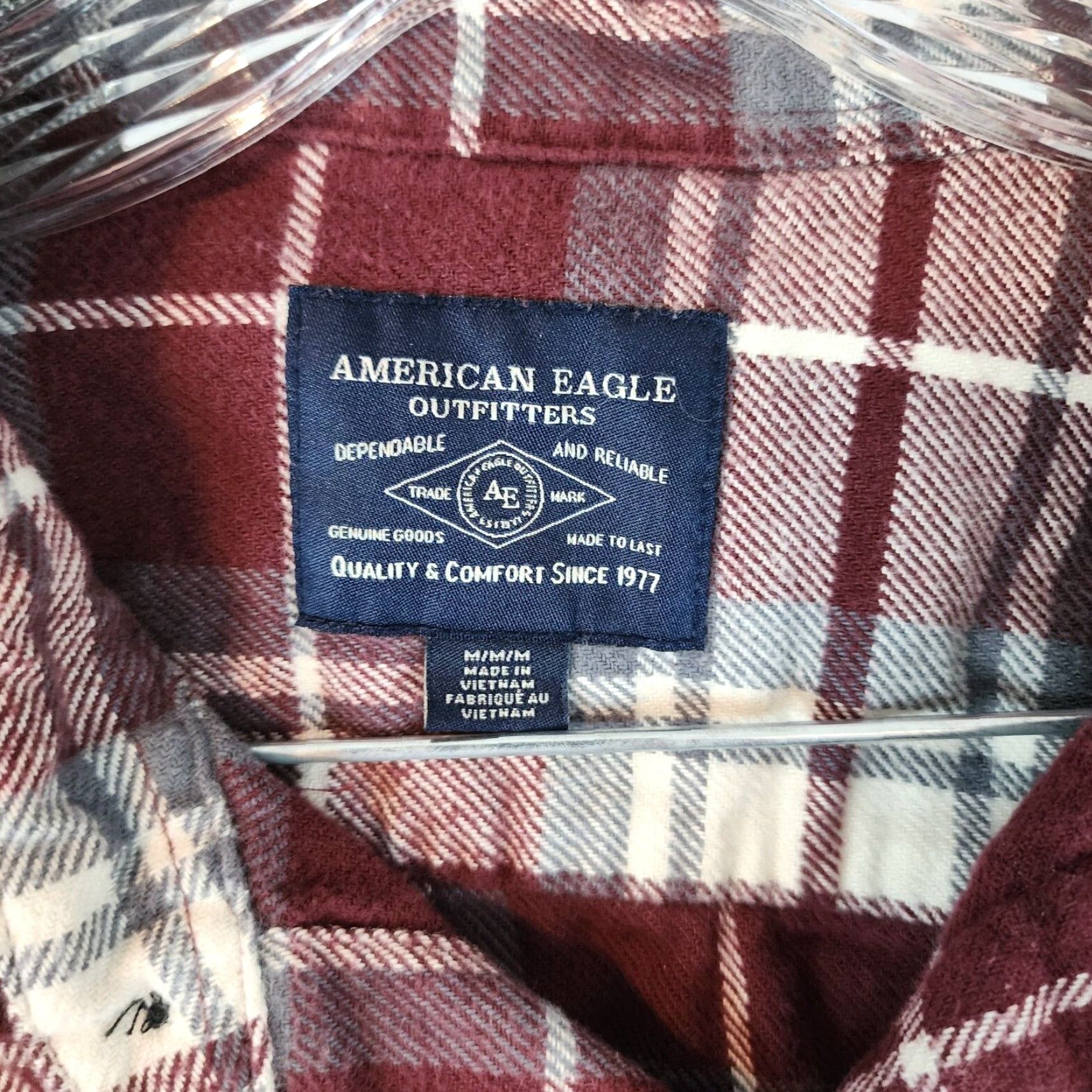American Eagle Outfitters AMERICAN EAGLE SHIRT Mens Button-Up Flannel Red Plaid Long Sleeve Size M Size US M / EU 48-50 / 2 - 4 Thumbnail