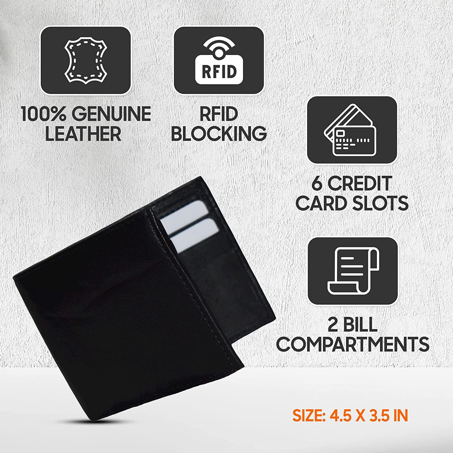 Handmade ADAMONDE 100% RFID Blocking Genuine Leather Wallets for Men Size ONE SIZE - 3 Thumbnail
