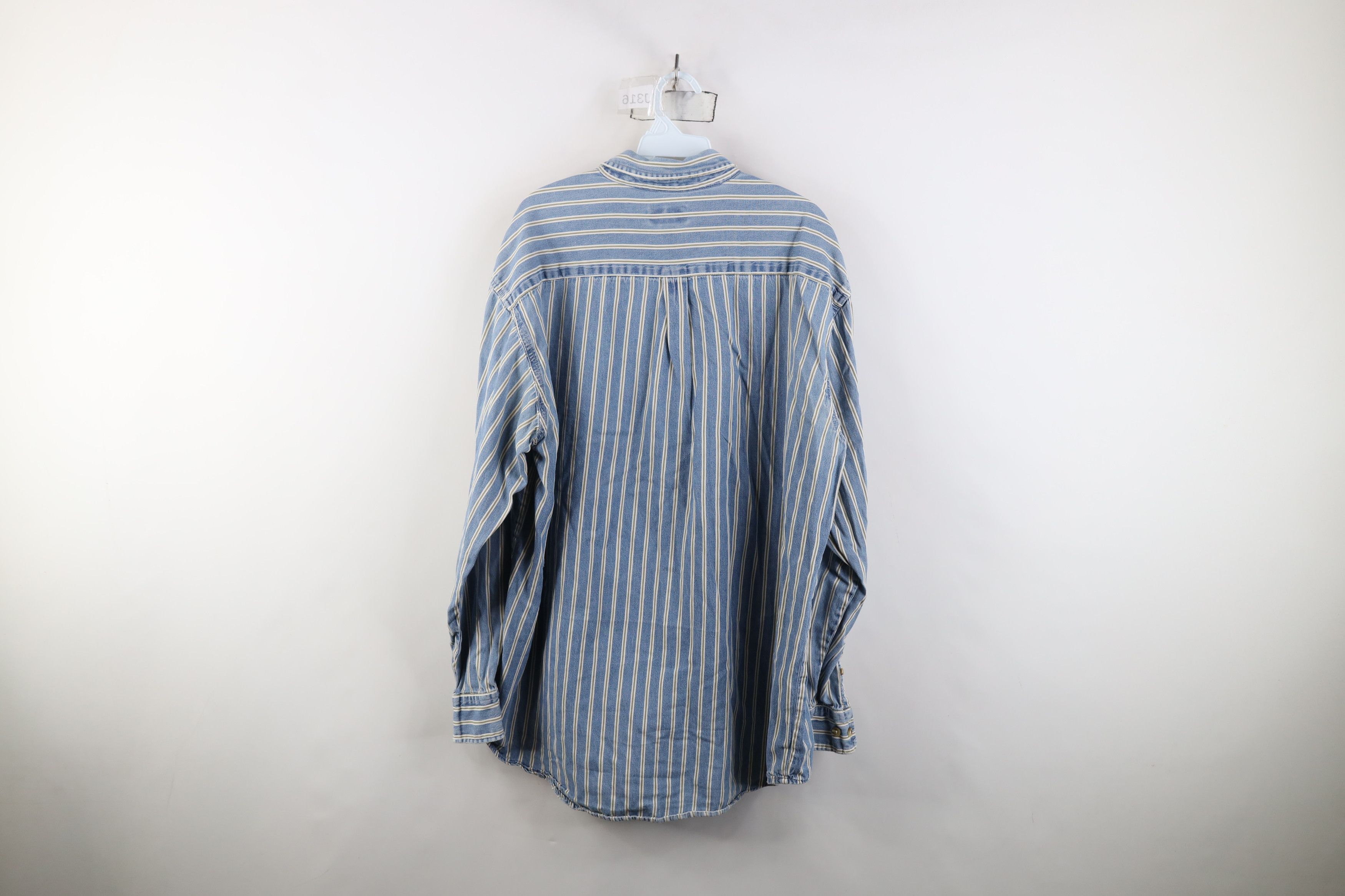 Vintage Vintage 90s Streetwear Denim Collared Button Down Shirt Size US XL / EU 56 / 4 - 11 Thumbnail