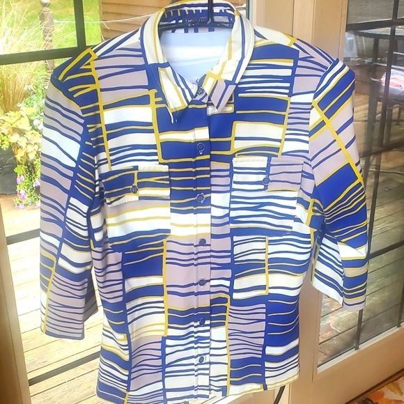 J.McLaughlin J. McLaughlin Short Sleeve Button Down Sz. XS Blouse Size XS / US 0-2 / IT 36-38 - 1 Thumbnail