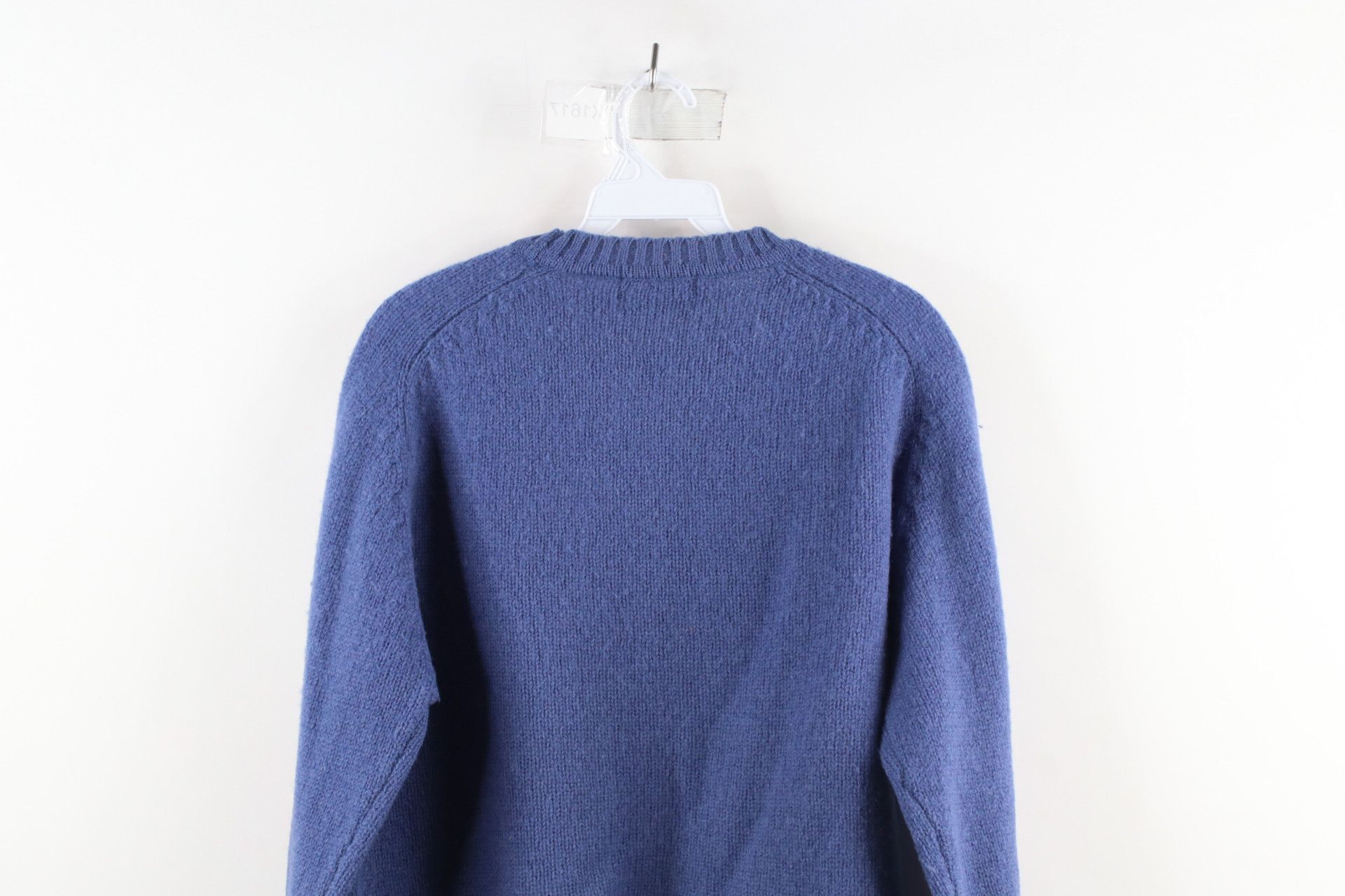 Vintage Vintage 70s Streetwear Shetland Wool Knit Sweater Blue Size US L / EU 52-54 / 3 - 9 Thumbnail