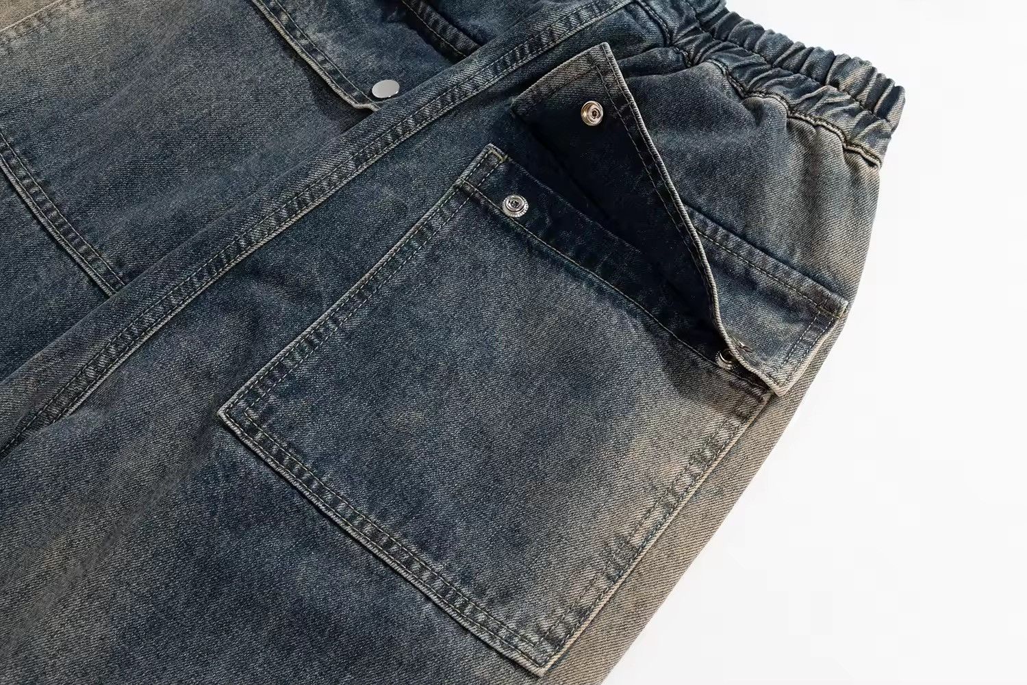 Japanese Brand × Jean Baggy Washed Zipper Gradient Vintage Denim Jeans Size US 30 / EU 46 - 9 Thumbnail