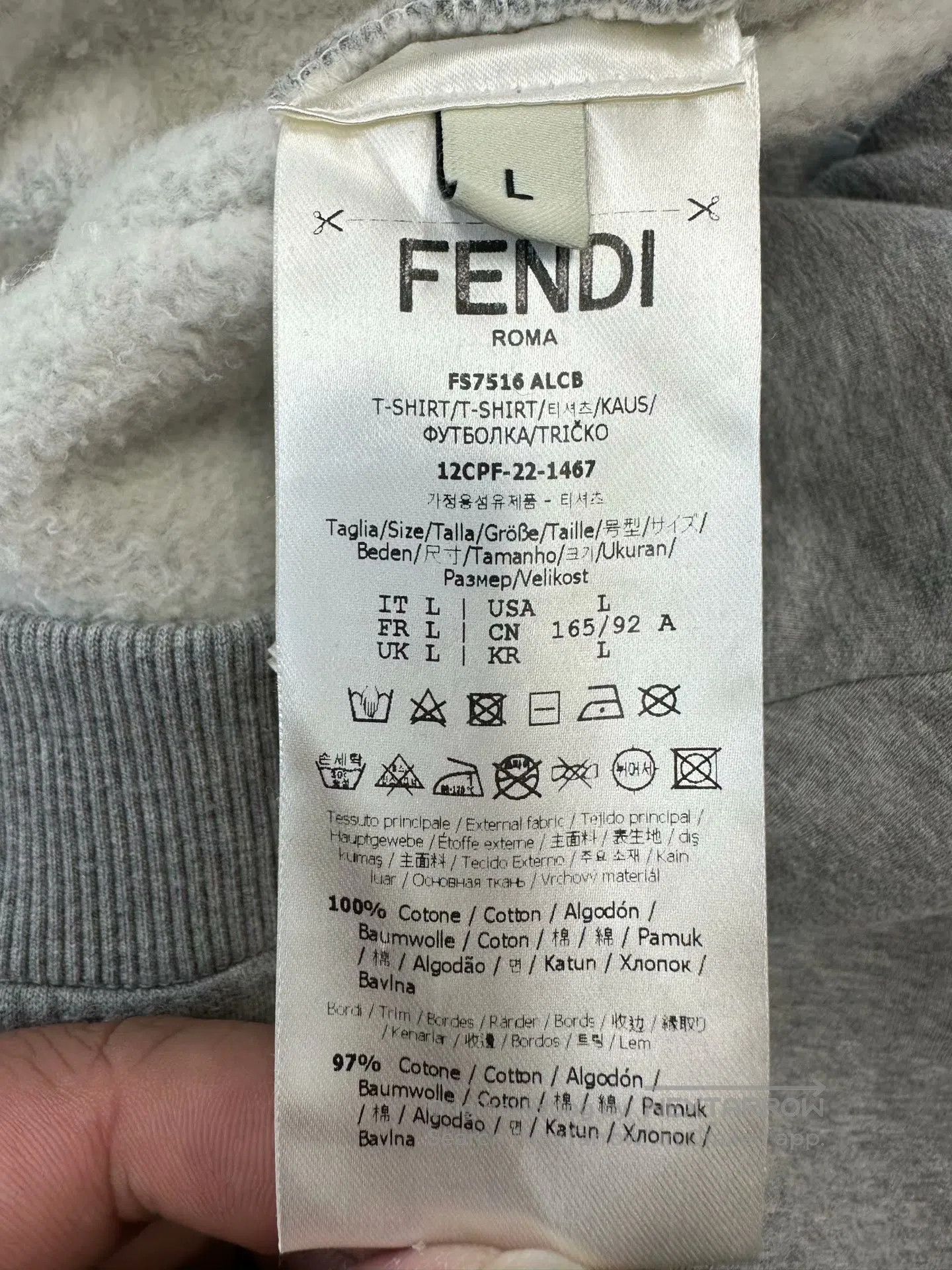 Fendi FENDI Gray Letter Embroidered Logo Short Hooded Sweatshirt Size US L / EU 52-54 / 3 - 4 Thumbnail