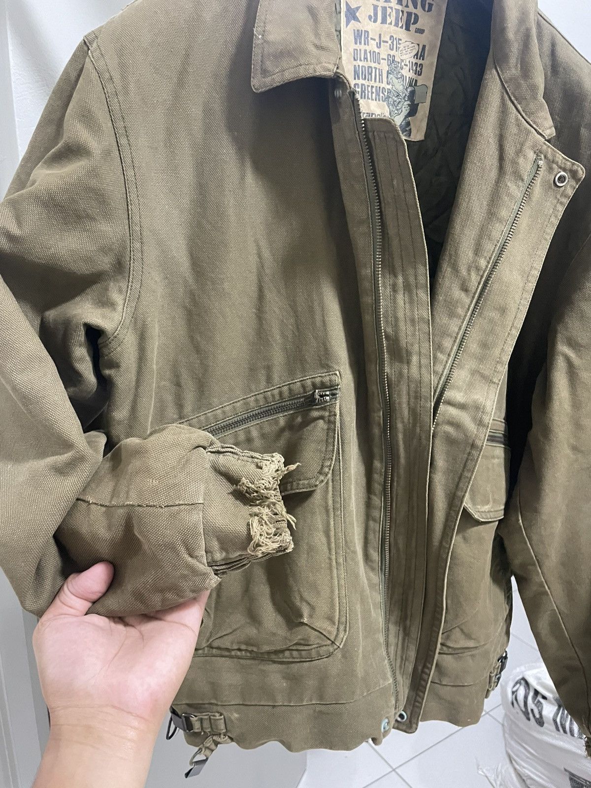 Wrangler Rare vintage 80s flying jeep jacket duck canvas fabric Size US L / EU 52-54 / 3 - 1 Thumbnail