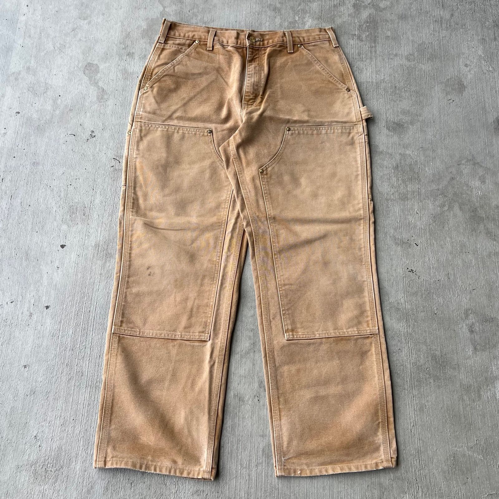 Carhartt × Vintage Carhartt brown double knee work wear carpenter pants Size US 32 / EU 48 - 1 Thumbnail