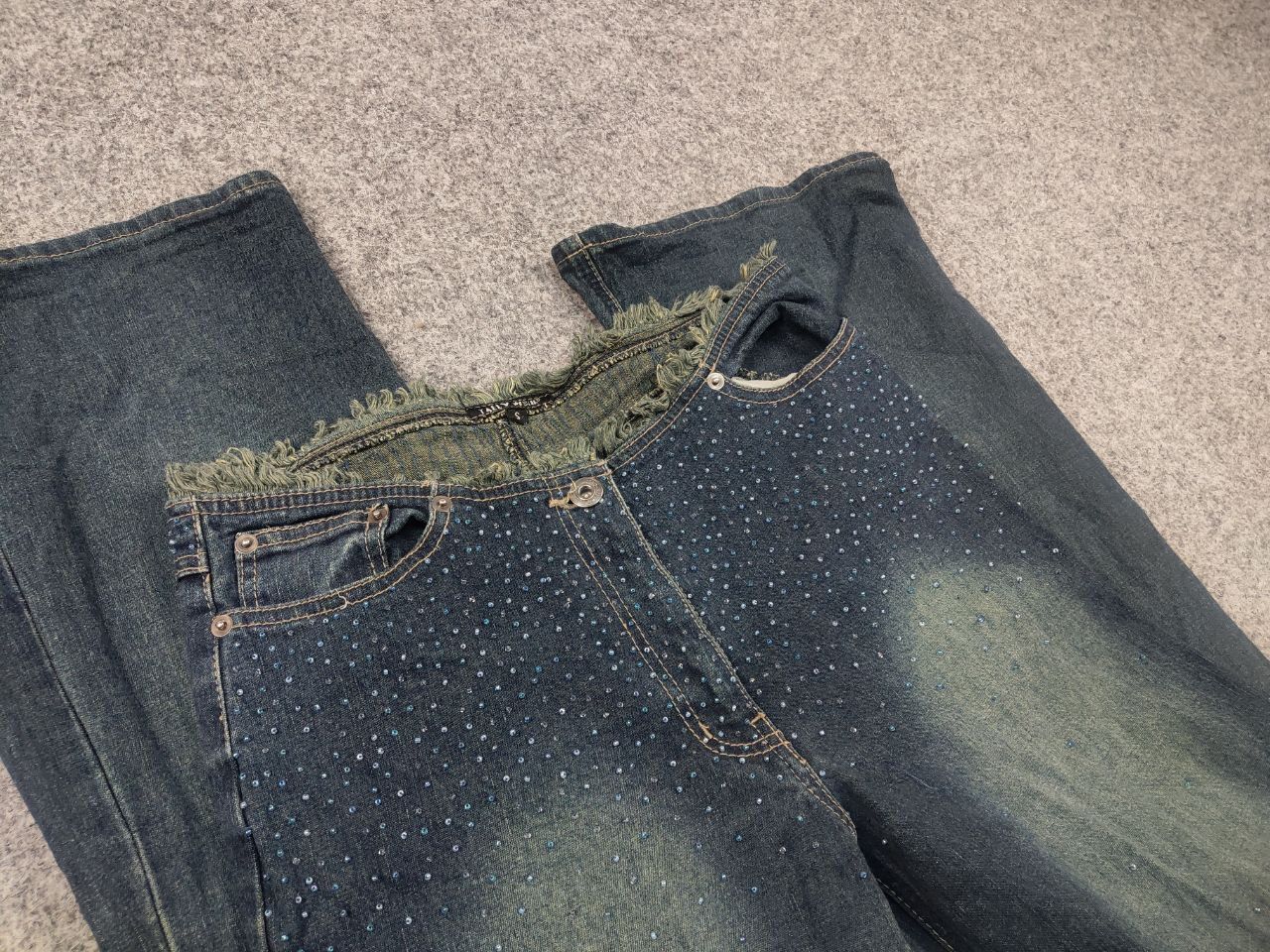 Le Grande Bleu (L.G.B.) Vintage Y2K Hysteric LGB If Six Was Nine Blue Flared Jeans Size 29" - 11 Thumbnail