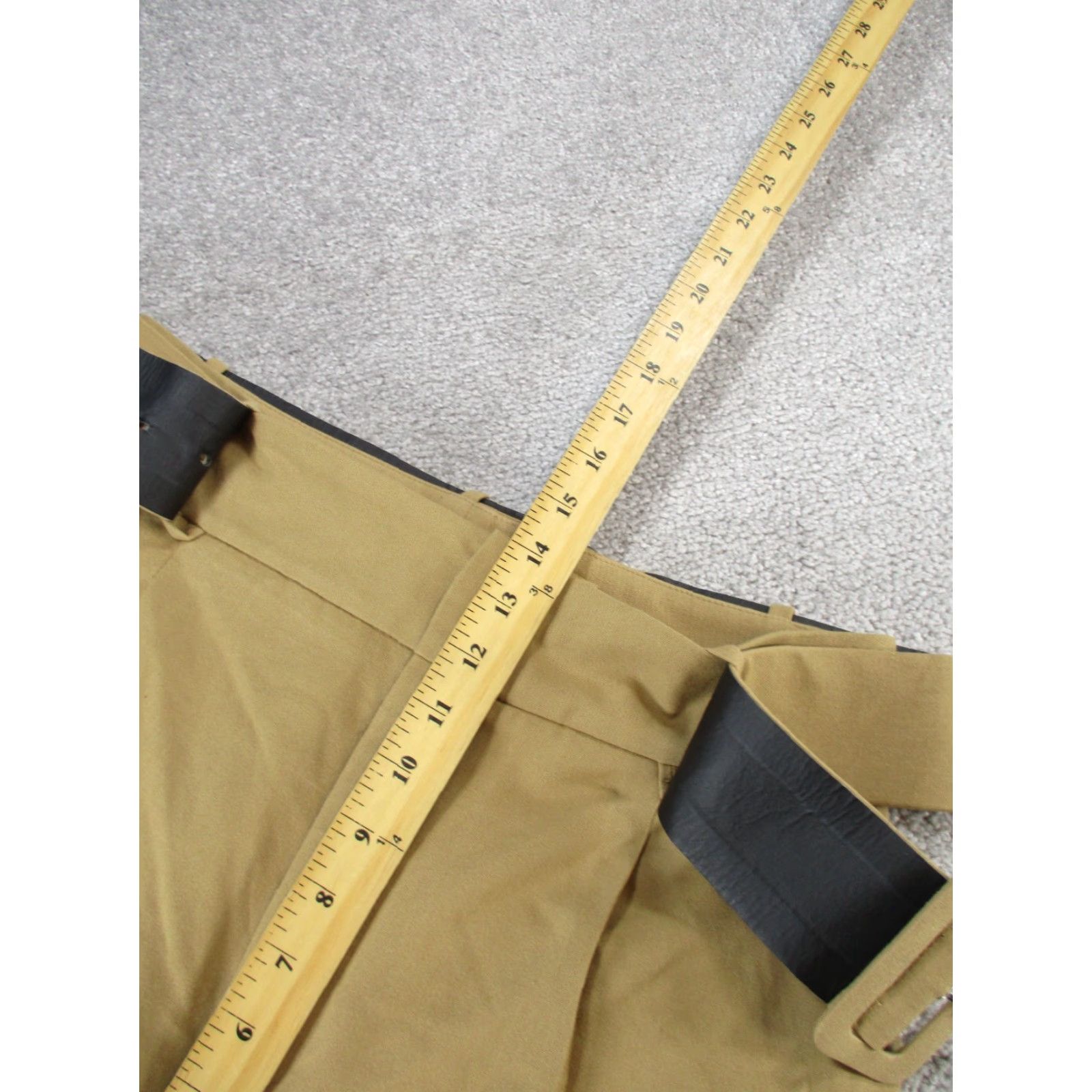 Zara Zara Dress Pants Womens Large Khaki Belted Taper Leg Size 36" / US 14 / IT 50 - 7 Thumbnail