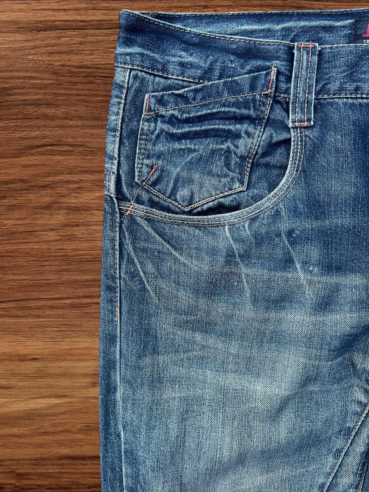 Japanese Brand Vintage Japan Jack Serika Mud Washed Twisted Flare Leg Jeans Size US 35 - 7 Thumbnail