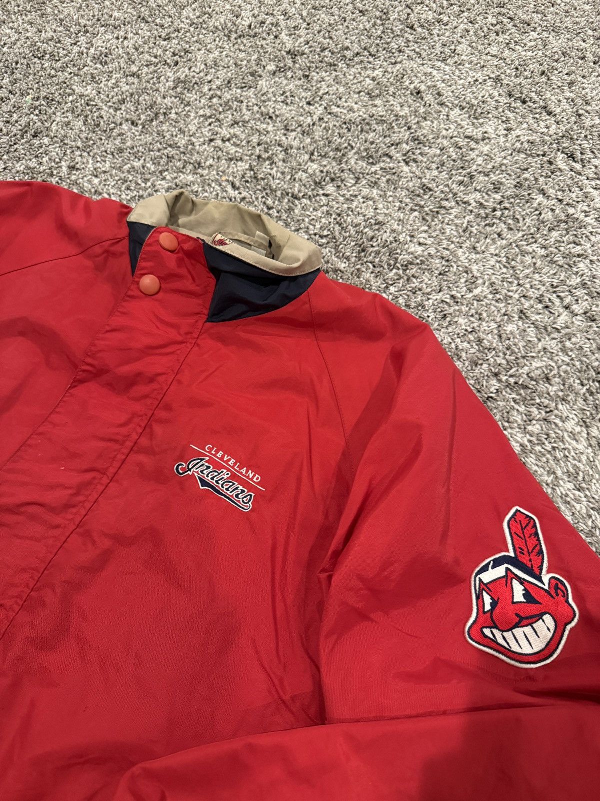 MLB 90s Cleveland Indians chief wahoo jacket Size US L / EU 52-54 / 3 - 2 Thumbnail