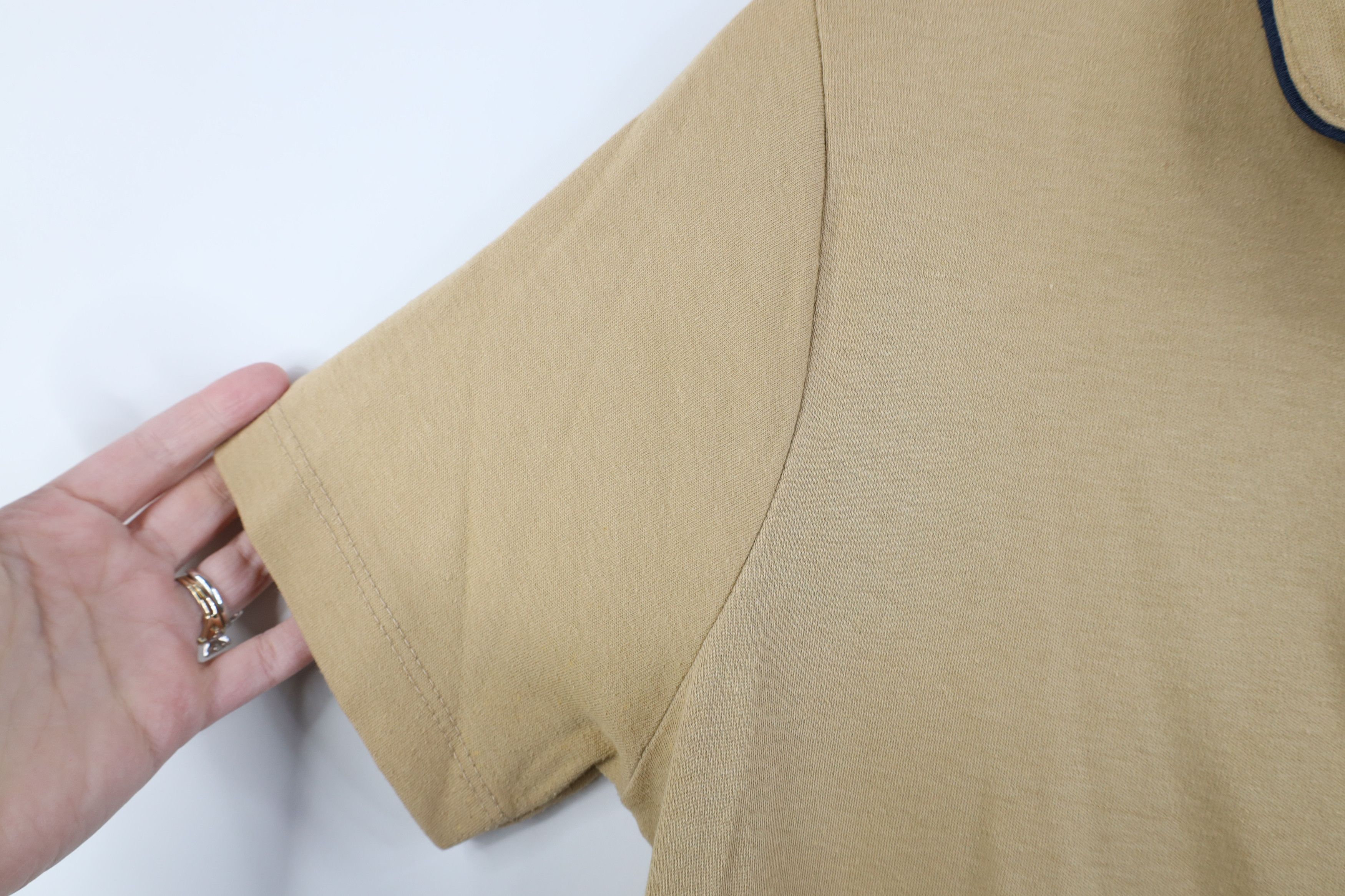 Vintage Vintage 70s Streetwear Knit Collared Polo Shirt Beige Size L / US 10 / IT 46 - 8 Thumbnail