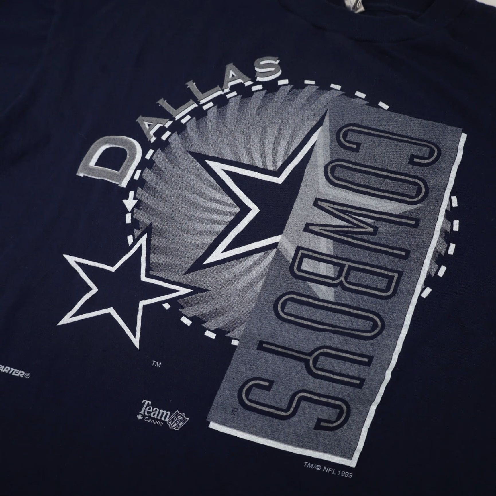 Starter VINTAGE Starter Dallas Cowboys Mens Large Big Spellout Graphic T Shirt Blue Size US M / EU 48-50 / 2 - 4 Thumbnail
