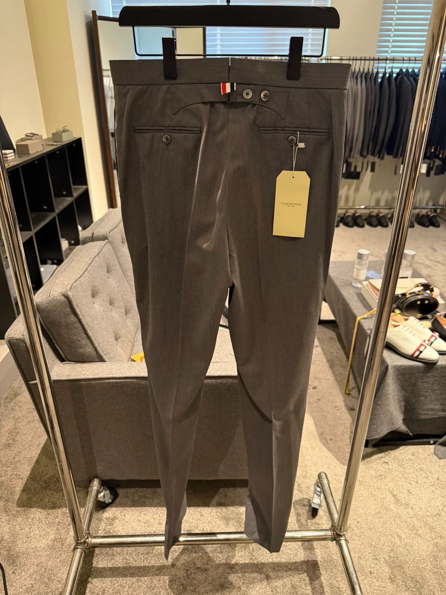 Thom Browne Thom Browne Classic High-Waist Mid Gray Wool Trousers Size US 30 / EU 46 - 2 Thumbnail