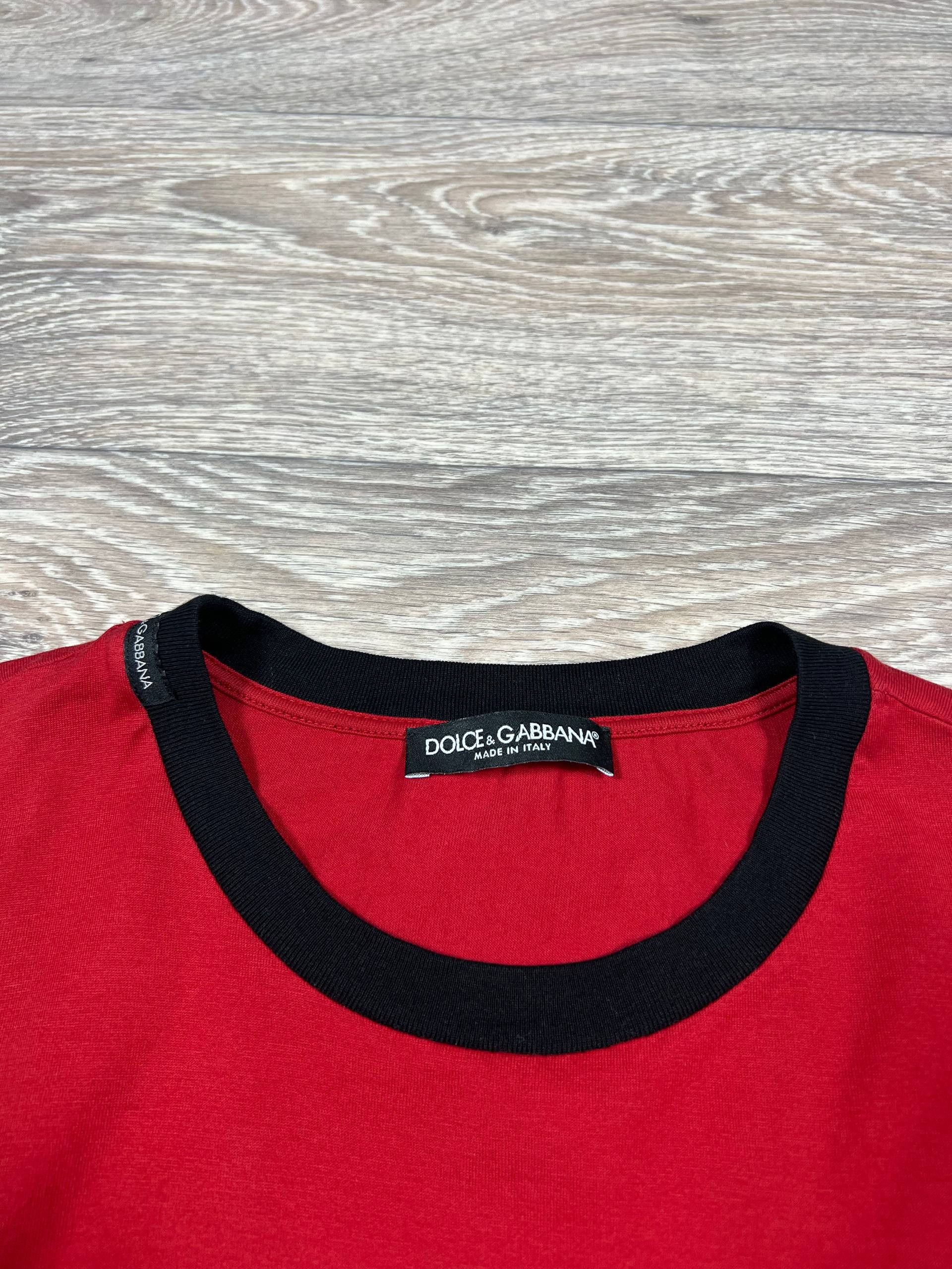 Dolce & Gabbana Dolce & Gabbana Red Logo Crown Cotton Men's T-shirt Size US M / EU 48-50 / 2 - 3 Thumbnail