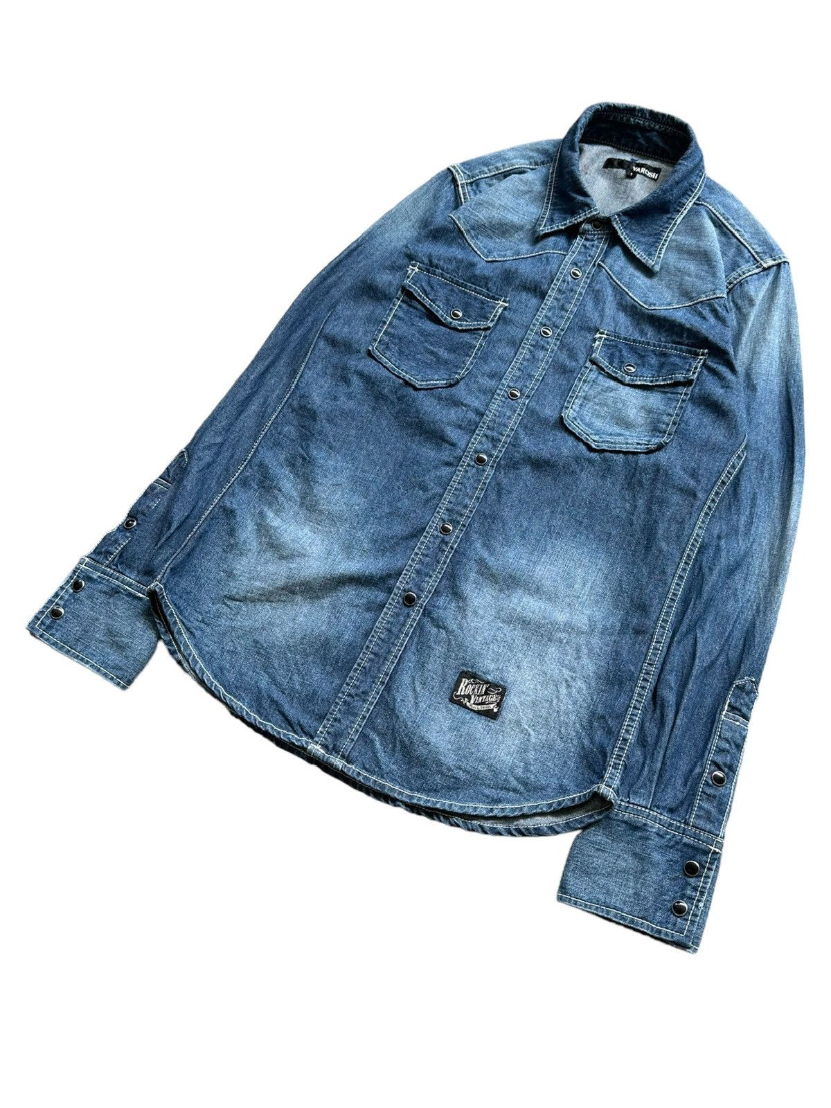 CIVARIZE 🔥Jrock / Vkei🔥2000's Varosh snap button denim shirt Size US M / EU 48-50 / 2 - 5 Thumbnail