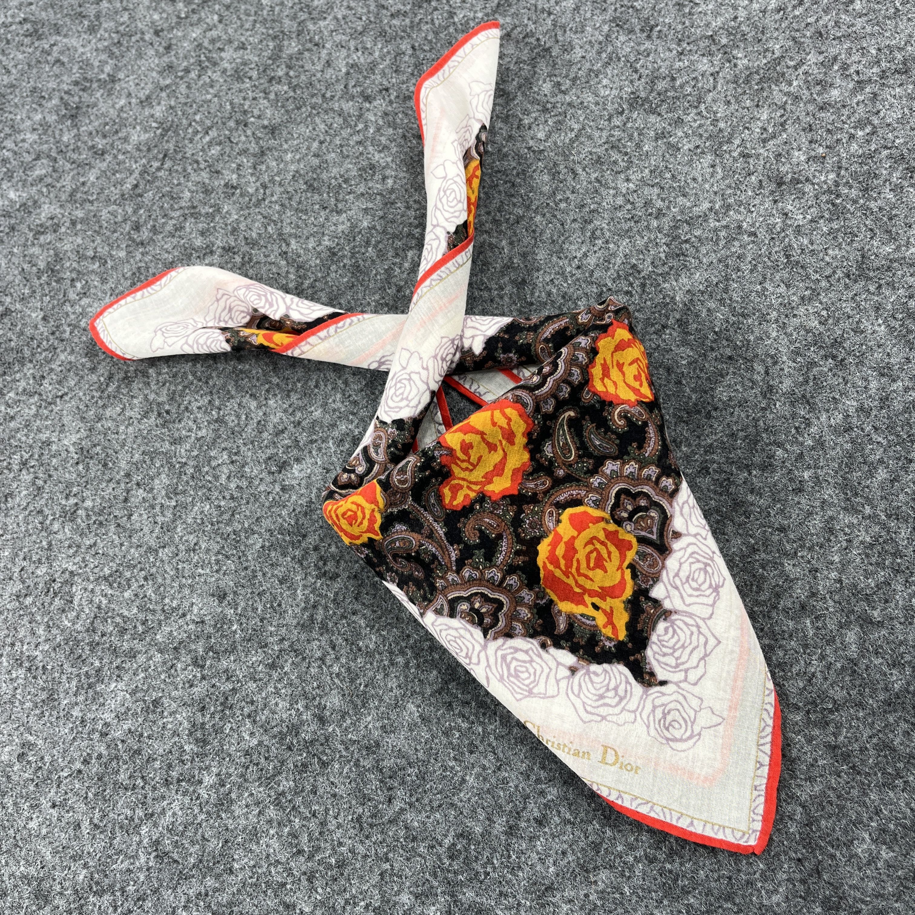 Vintage Christian Dior Handkerchief / Bandana / Neckerchief B984 Size ONE SIZE - 8 Thumbnail