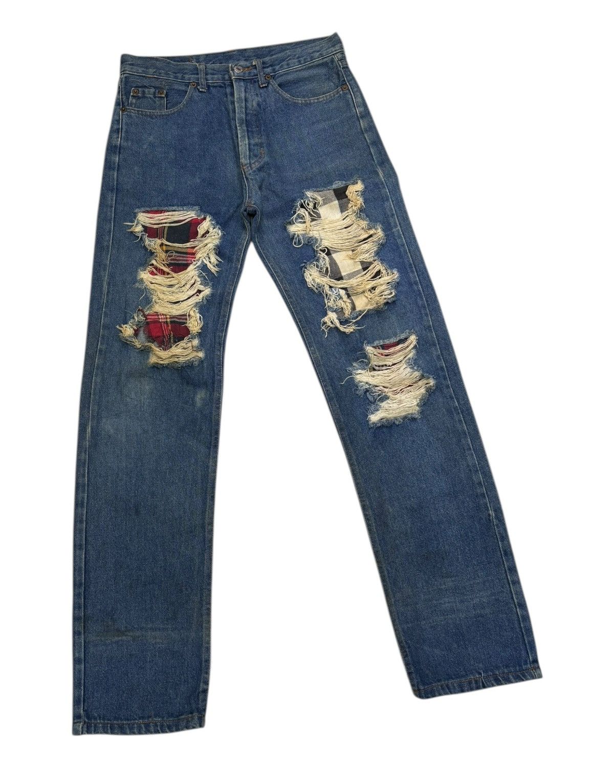 Levi's × Levi's Vintage Clothing × Vintage Vintage LEVIS 501 🇺🇸 PATCHWORK DISTRESSED DENIM JEANS Size US 30 / EU 46 - 3 Thumbnail