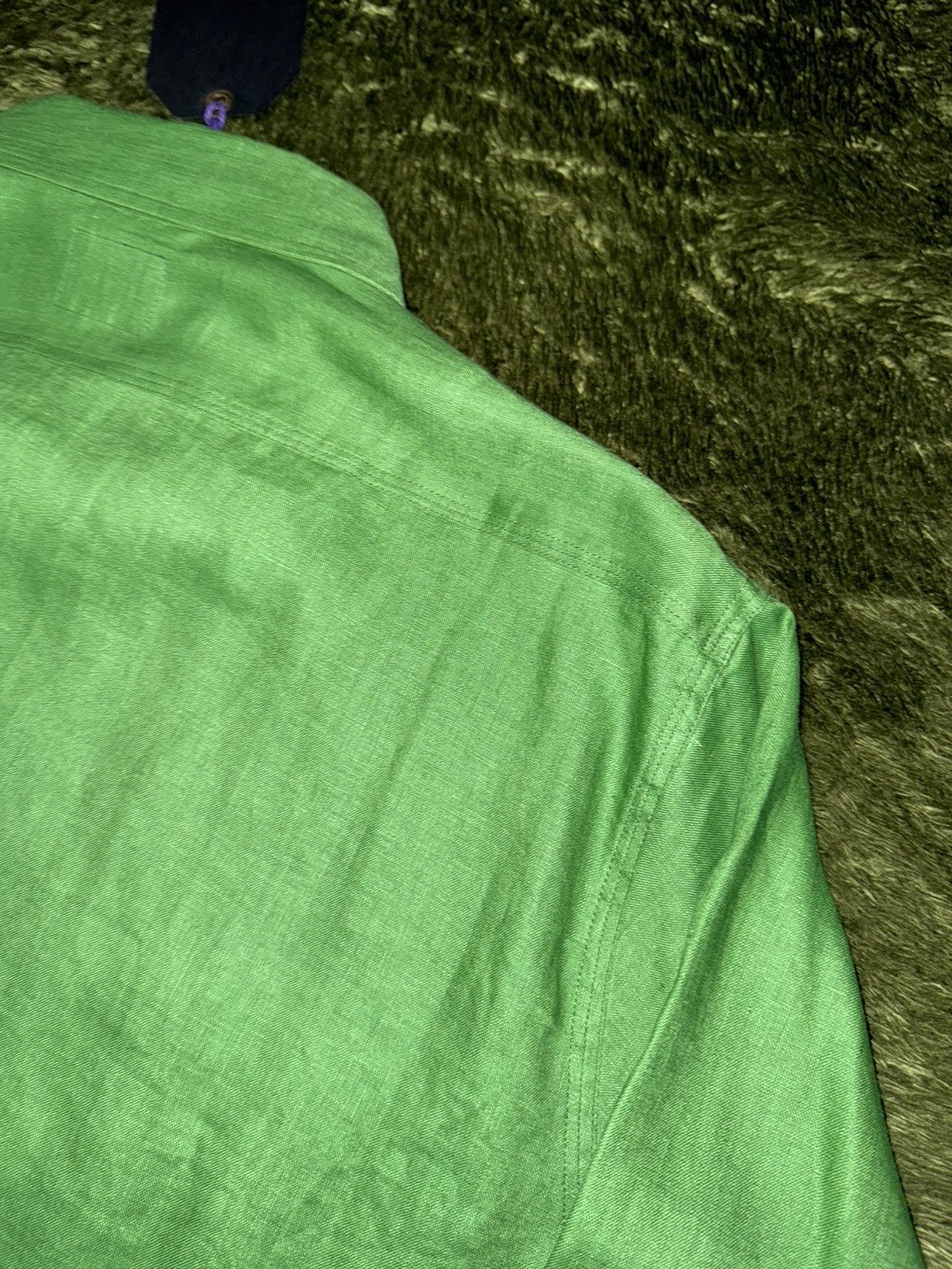 Needles [XL] NEEDLES JAPAN linen cotton blended work shirts green Size US XL / EU 56 / 4 - 11 Thumbnail