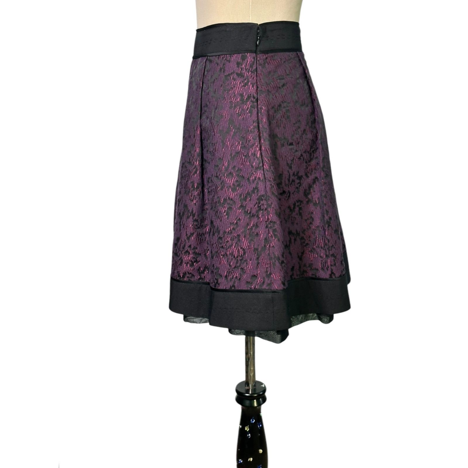 Diane von Furstenberg Diane Von Furstenberg black purple pleated mini skirt size 6 Size 28" / US 6 / IT 42 - 10 Thumbnail