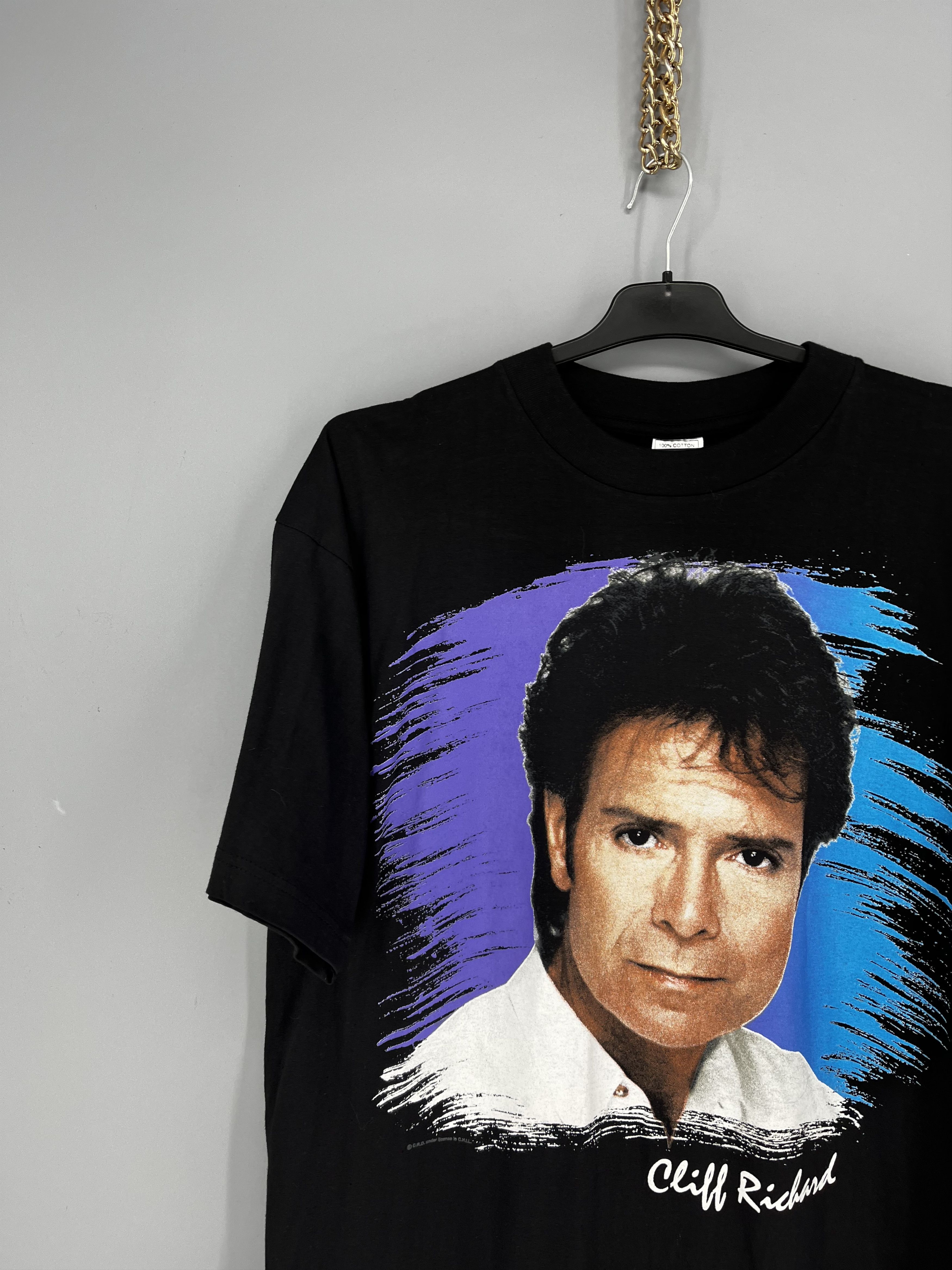 Band Tees Cliff Richard Tour 1994 Hit List Graphic Print Black Mens Size US L / EU 52-54 / 3 - 4 Thumbnail