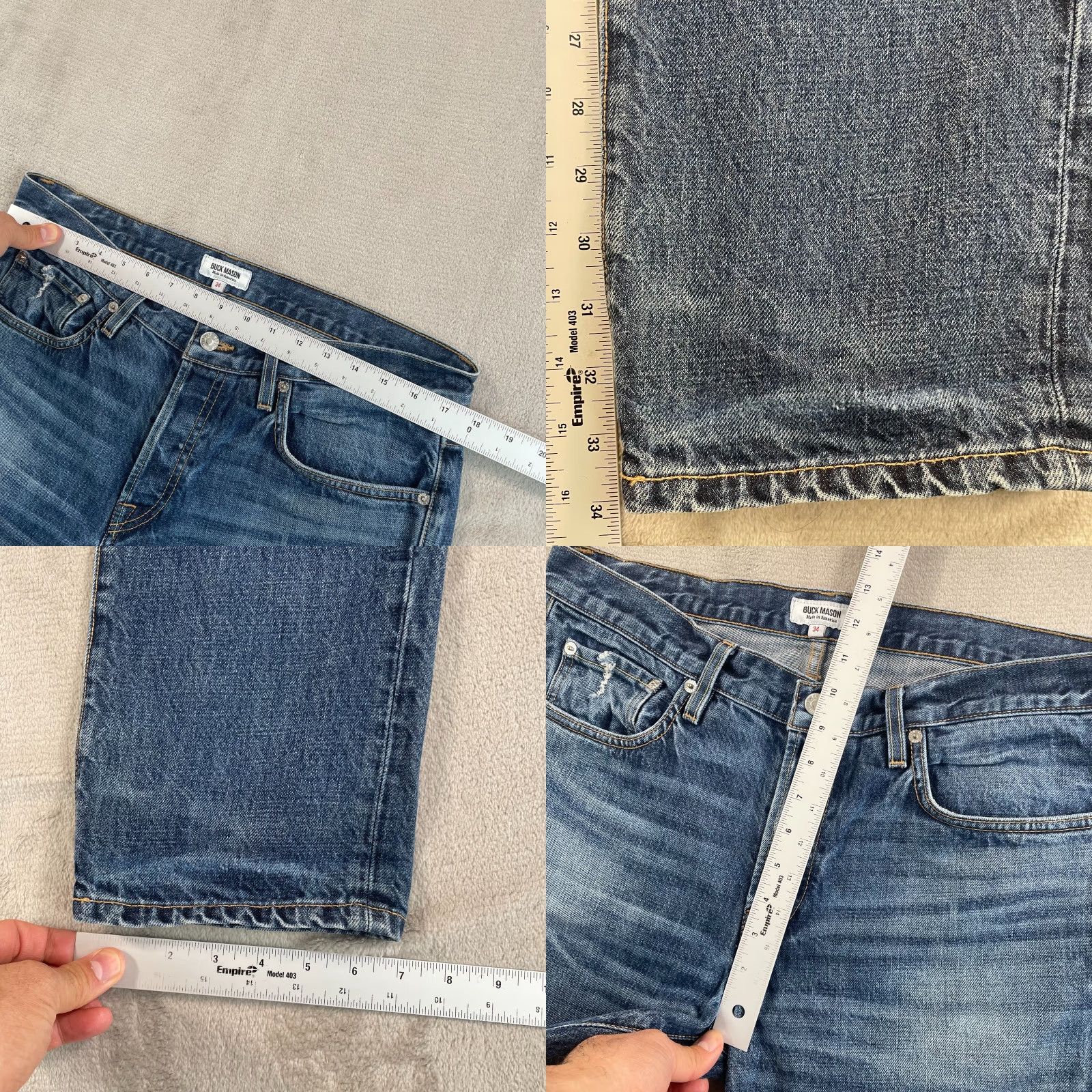 Buck Mason Buck Mason Slim Fit Jeans Men 34x34 Franer Blue Denim Made in USA Buck Mason Jeans Slim Fit 34 Blue USA 5-Pocket Mens Vintage: No Size US 34 / EU 50 - 8 Thumbnail