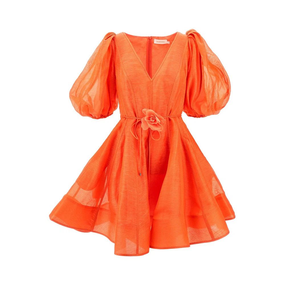 Zimmermann o1s22i1n1024 Tranquility Linen Mini Dress in Orange Size M / US 6-8 / IT 42-44 - 1 Thumbnail