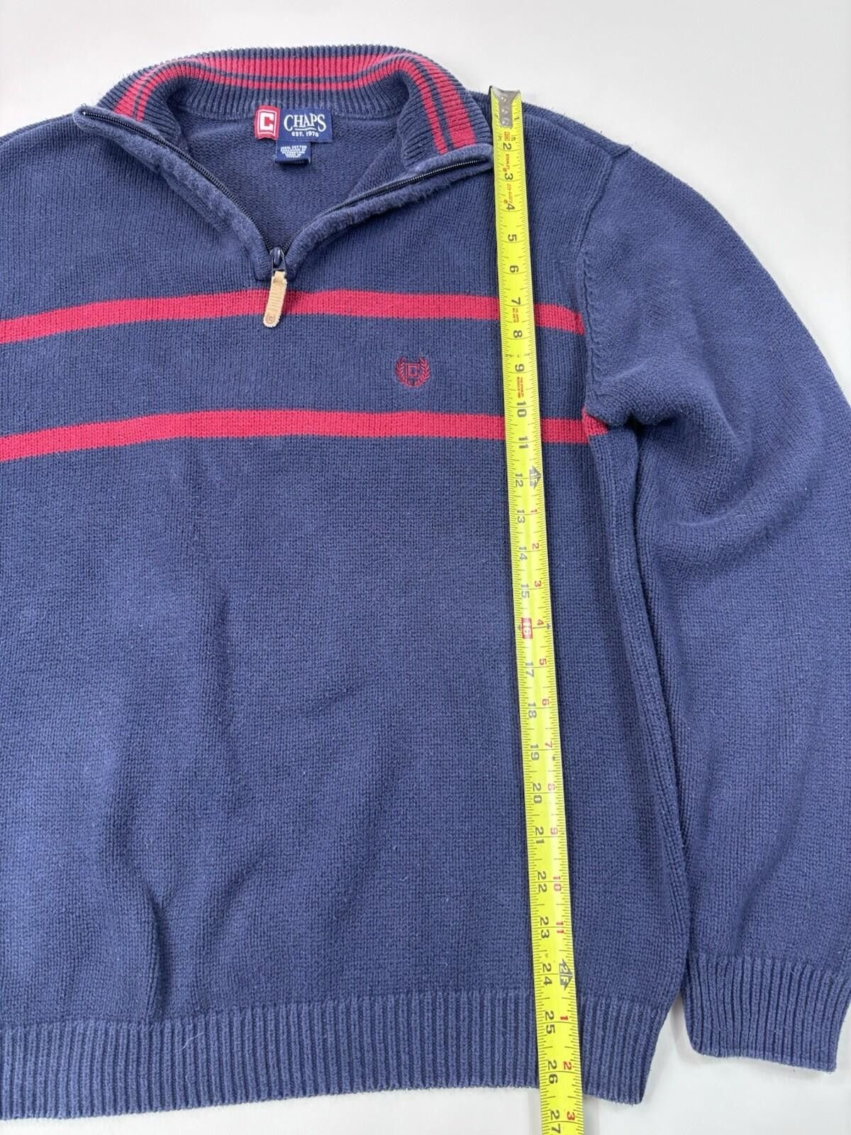 Chaps Chaps Mens Navy Blue Quarter Zip Pullover Size Medium Size US M / EU 48-50 / 2 - 6 Thumbnail