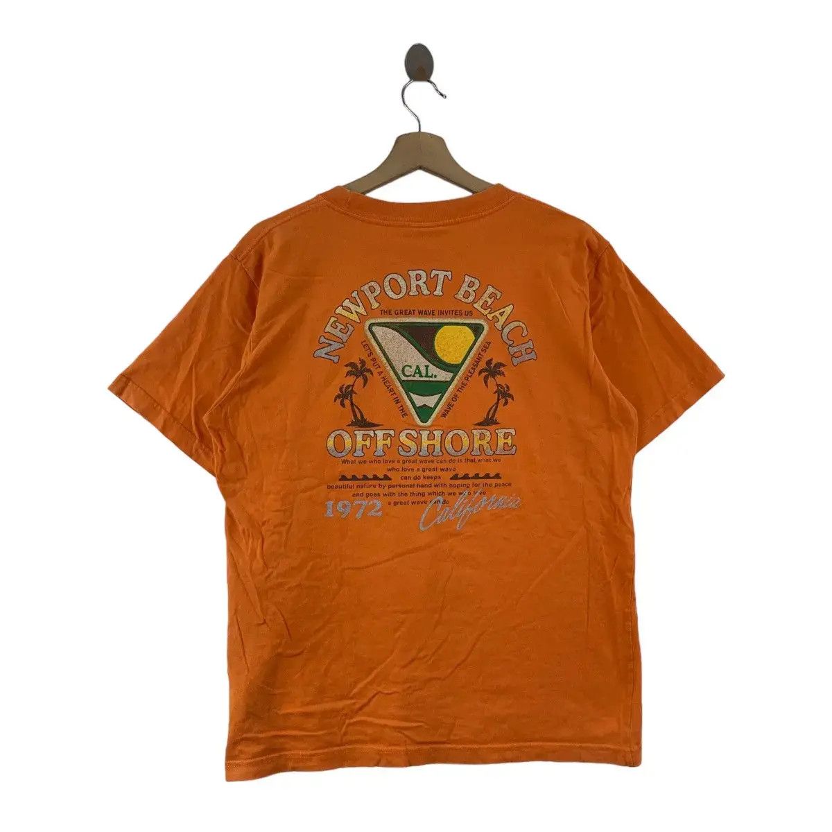 Vintage Vintage OFF SHORE NEWPORT BEACH Surf Wave Tee Shirt Summer Size US L / EU 52-54 / 3 - 1 Thumbnail