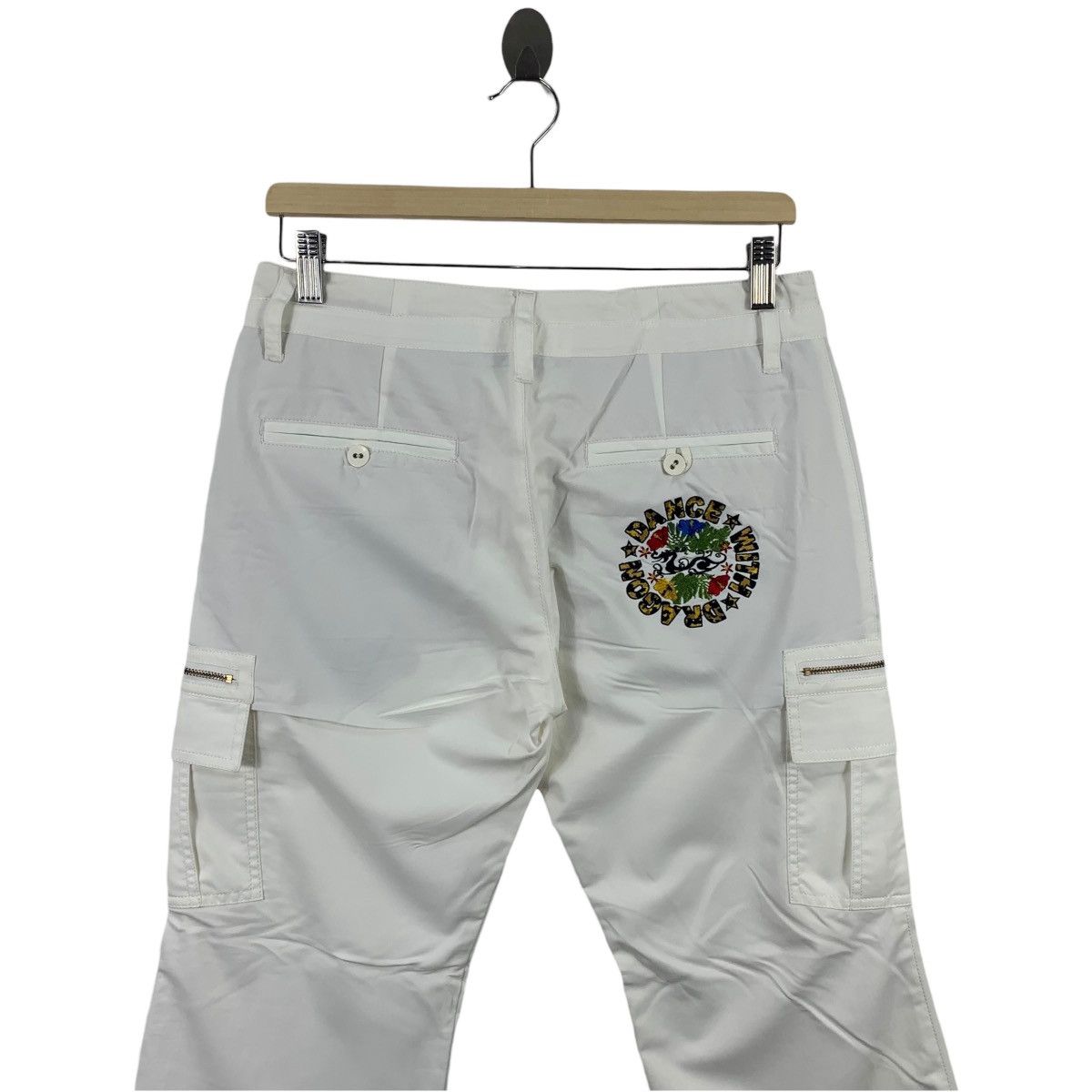 Vintage DANCE WITH DRAGON WHite colour cargo pants Size 30" / US 8 / IT 44 - 17 Thumbnail