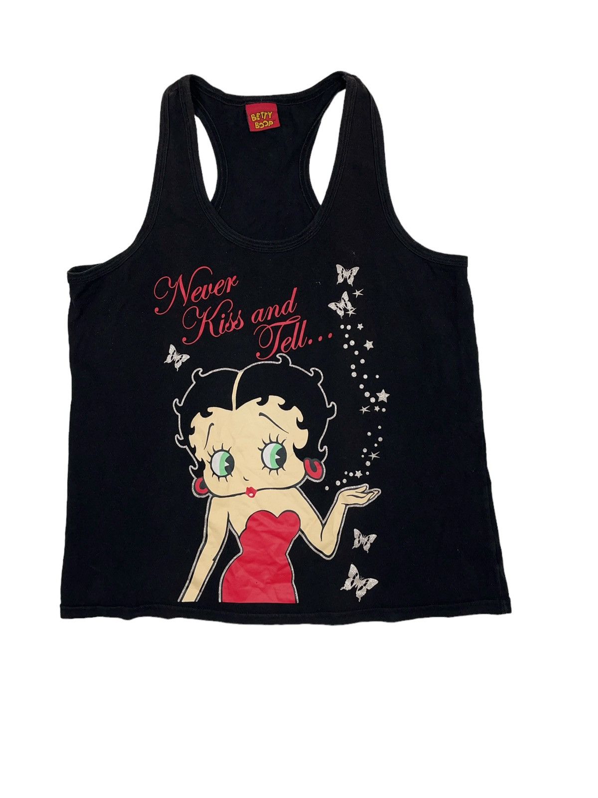 Cartoon Network Vintage style Betty Boop Never Kiss and Tell Tank Top Shirt Size L / US 10 / IT 46 - 1 Thumbnail