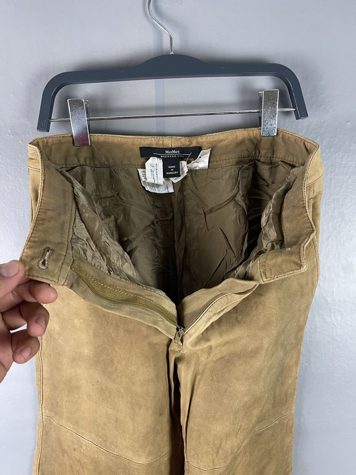 Max Mara × Vintage Vintage Max Mara Hungary Leather Pants Size 26" / US 2 / IT 38 - 6 Thumbnail