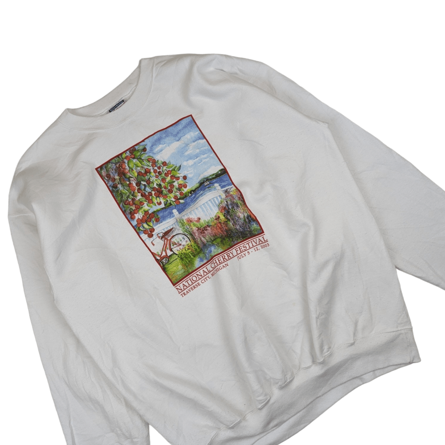 Hanes Vintage 2000's HANES National Cherry Festival Sweatshirt Size US L / EU 52-54 / 3 - 3 Thumbnail