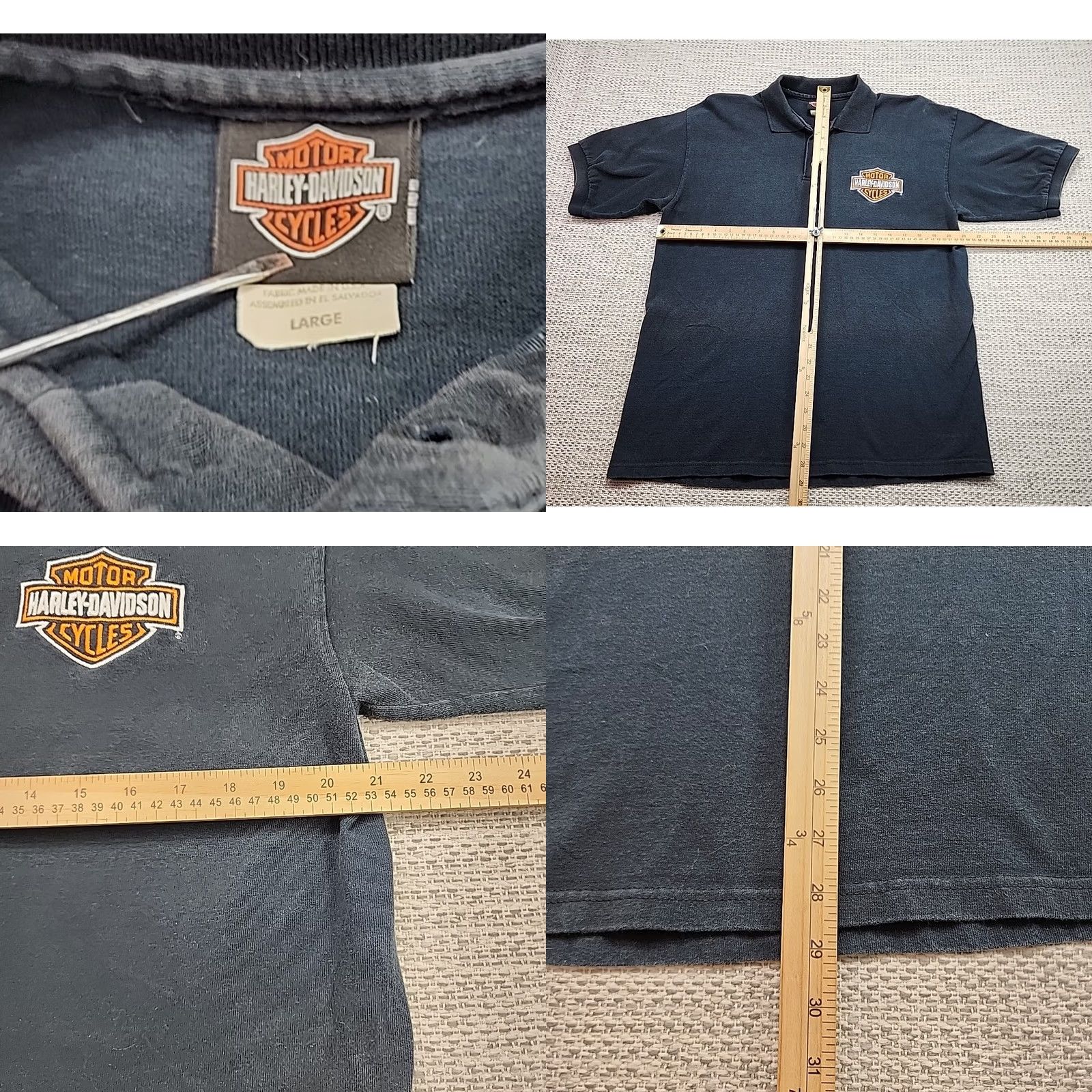 Harley Davidson VINTAGE Harley-Davidson Polo Shirt Mens L Black Motorcycle Short Sleeve Harbor City CA Polo Shirt T-Shirt Harley-Davidson Mens Logo City USA 2000s Size US L / EU 52-54 / 3 - 8 Thumbnail
