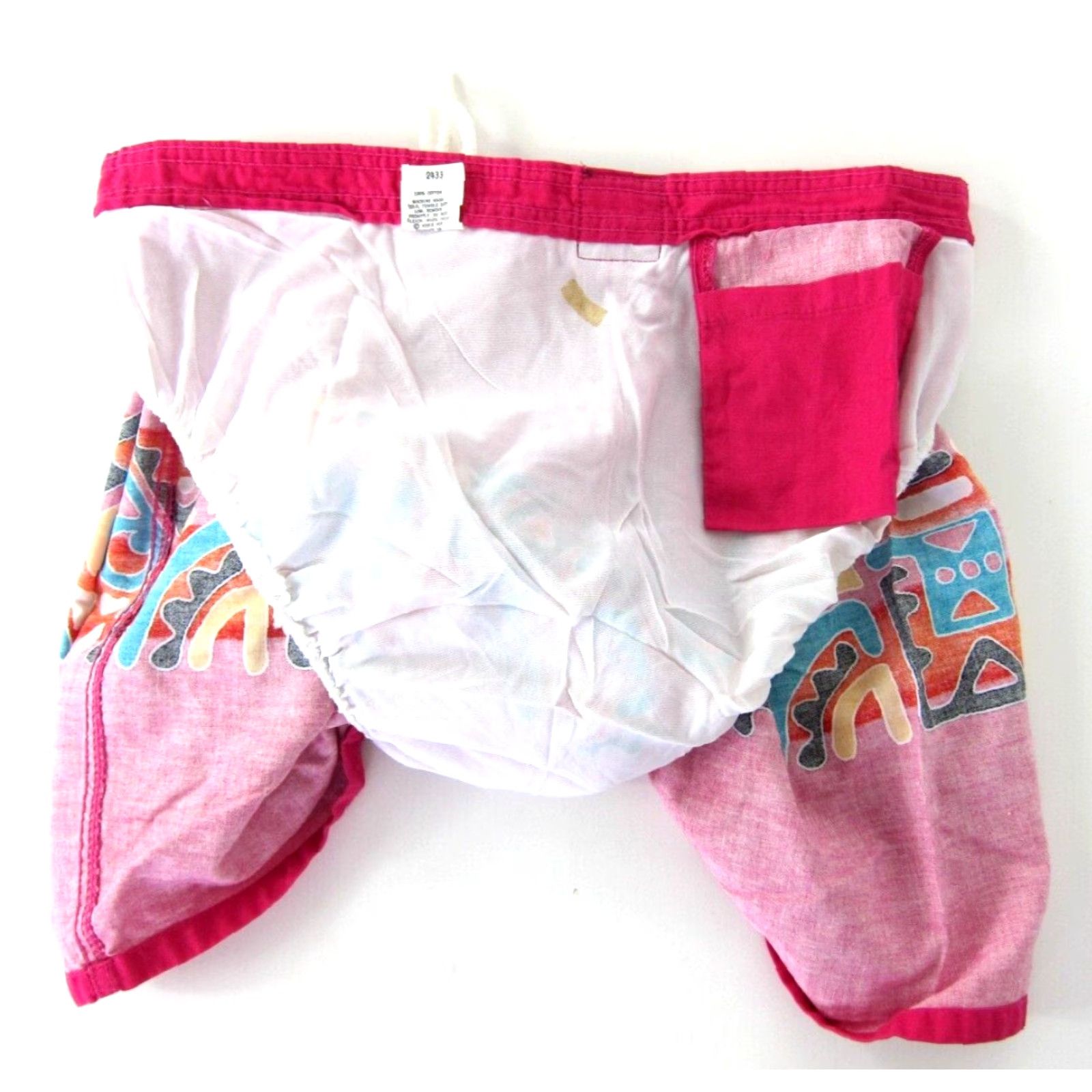 Vintage VINTAGE Hobie Board Short Women M Pink White Orange Black Blue Yellow 100% Cotton Batik Pocket 70s 80s 90s Womens Size 32" / US 10 / IT 46 - 3 Thumbnail