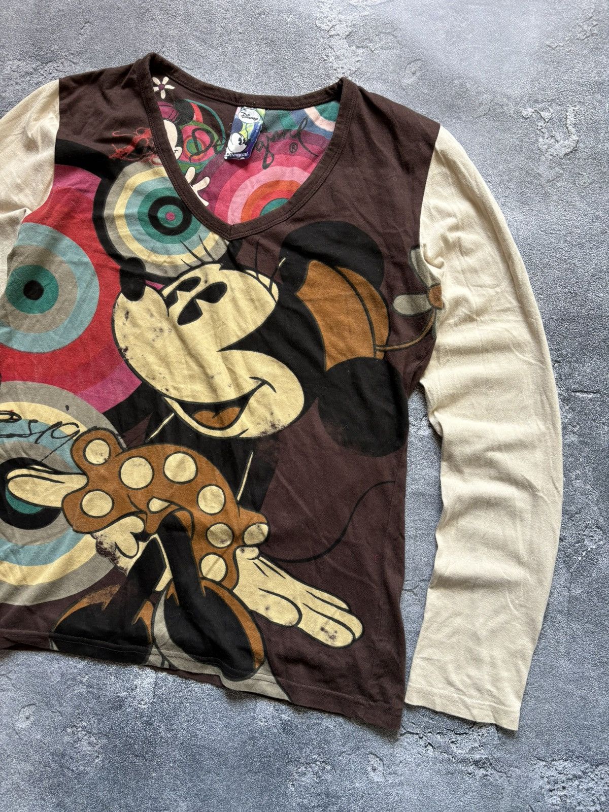 Jean Paul Gaultier Crazy Desigual JPG Vibe Disney Mickey Mouse Long Sleeve Top Size XL / US 12-14 / IT 48-50 - 4 Thumbnail
