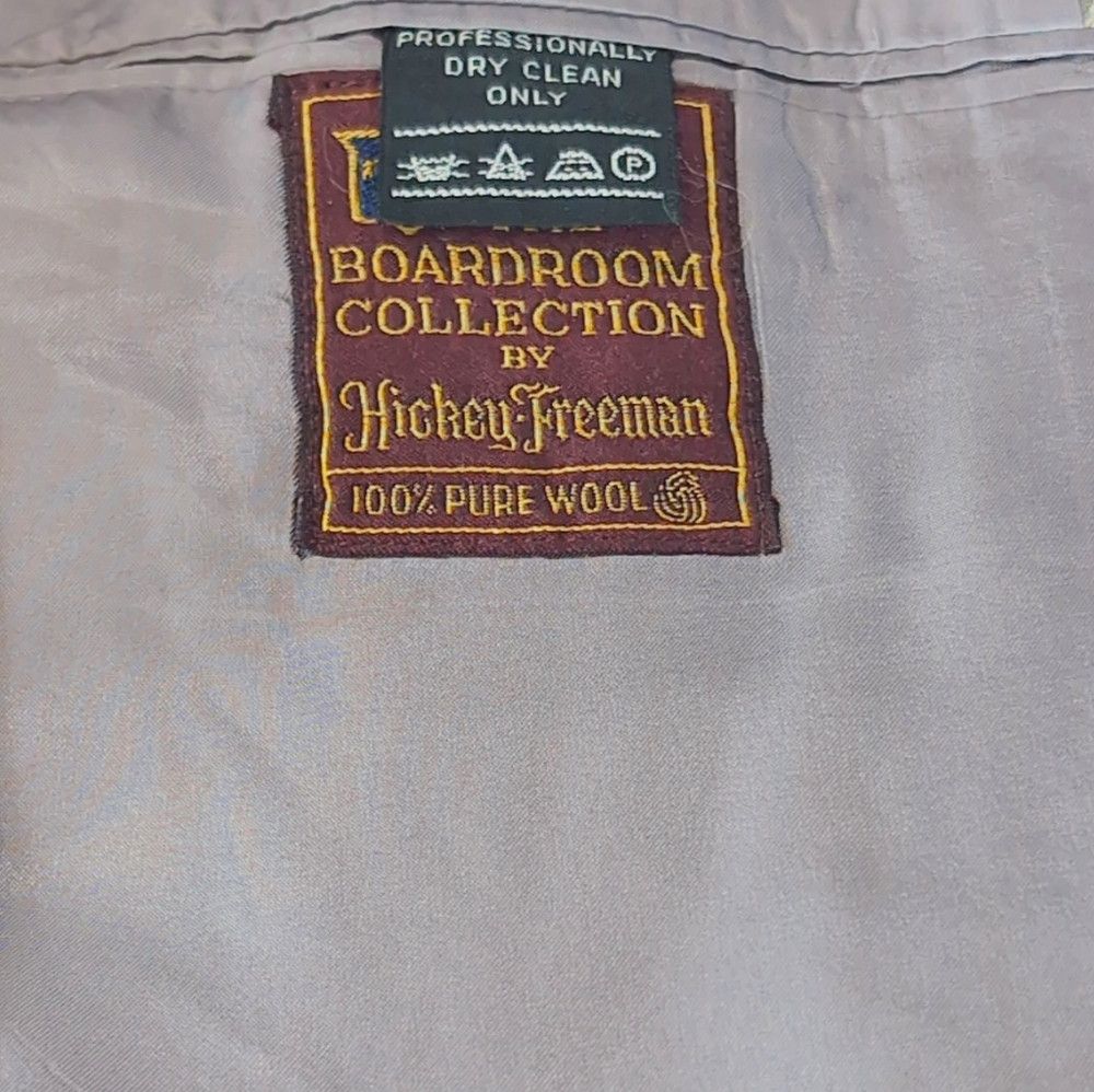 Hickey Freeman Hickey Freeman Tan Sz 48 Checkered Blazer Lavender Lining Size 48R - 4 Thumbnail