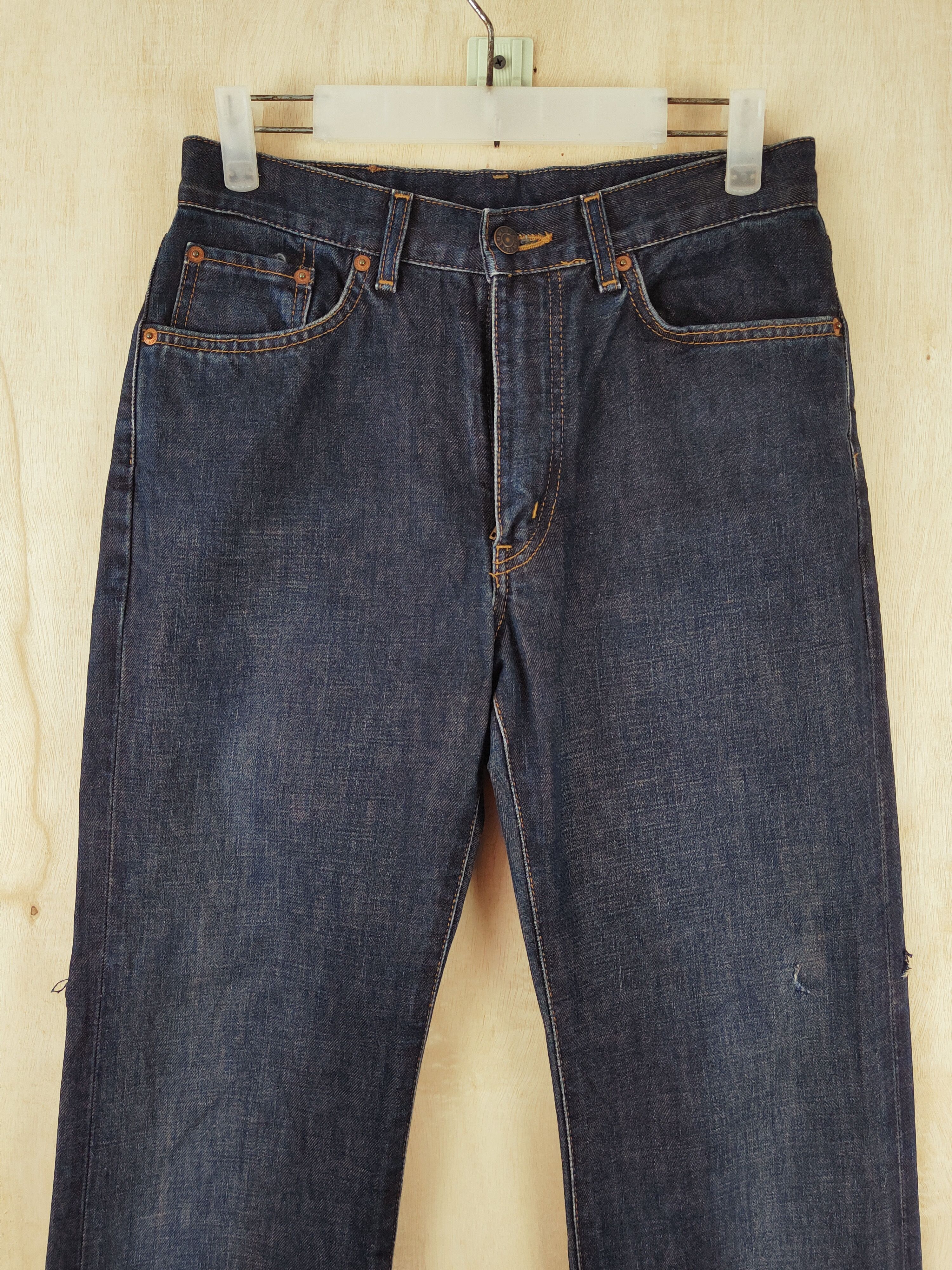 Edwin Edwin Dark Blue Distressed Ripped Jeans #S2678 Size US 30 / EU 46 - 2 Thumbnail