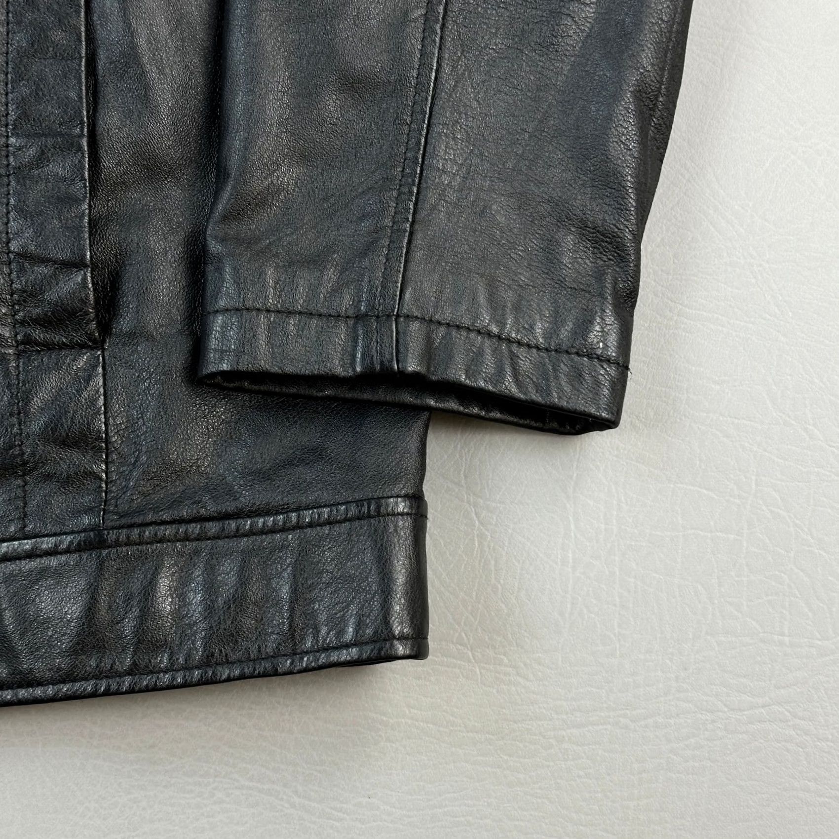 Vintage VINTAGE Wilsons Leather M Julian Jacket Mens Small Black Leather Moto Biker Full Zip Jacket Size US S / EU 44-46 / 1 - 2 Thumbnail