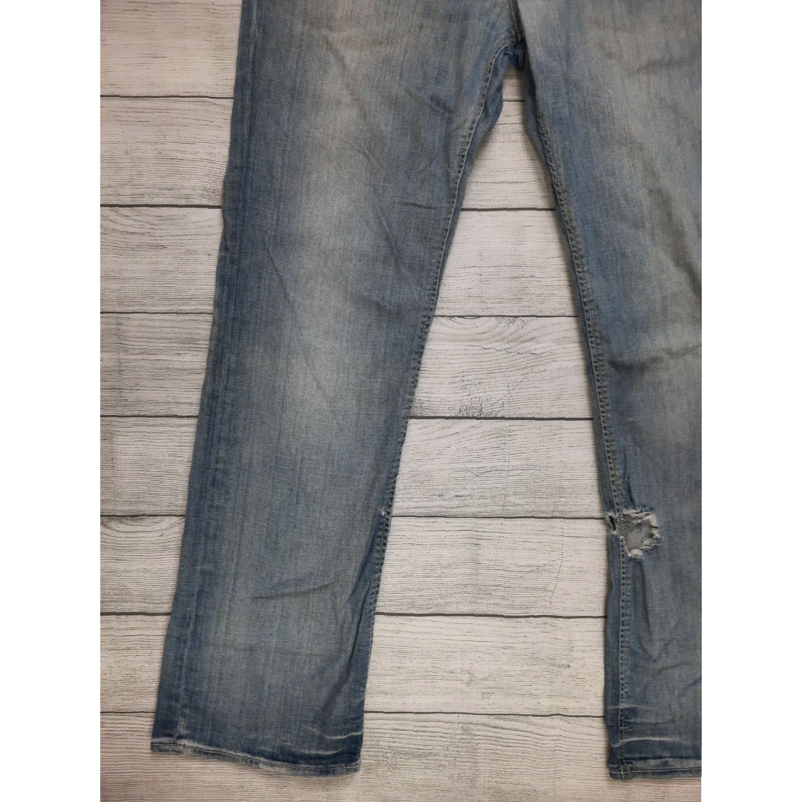BKE VINTAGE BKE Welder Denim Jeans 36L 36x33 M2M Distressed Mens Straight Cotton Elastane Blue 1967 Size US 36 / EU 52 - 7 Thumbnail