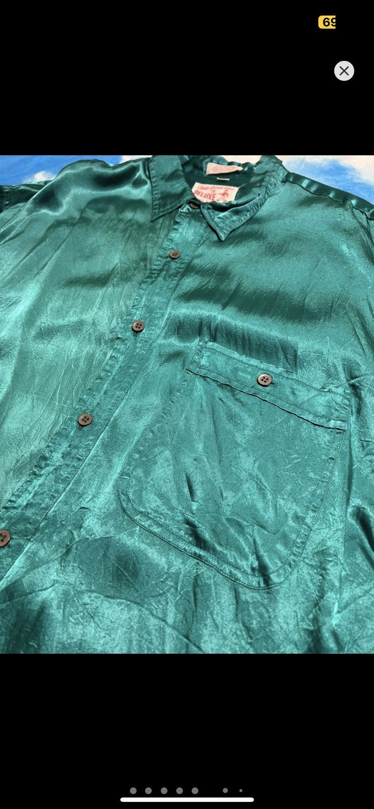 Vintage ***FINAL DROP***RARE 80s ACETATE SHINY BUTTON UP SHIRT L-XL Size US L / EU 52-54 / 3 - 6 Thumbnail