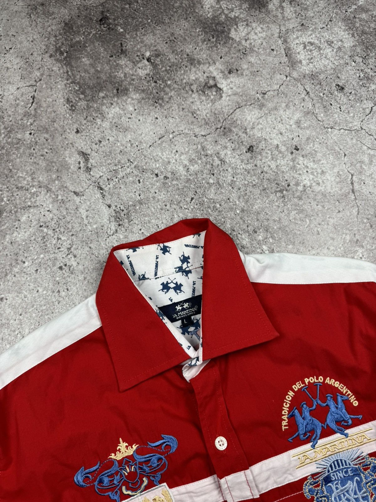 La Martina Vintage La Martina Button Polo Shirt Big Logo Japanese Y2K Size US L / EU 52-54 / 3 - 5 Thumbnail