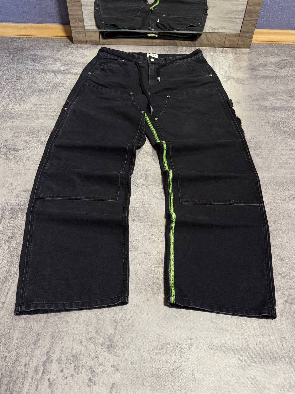 H&M × Heron Preston RARE H&M Heron Preston H2 double knee jeans Size US 34 / EU 50 - 3 Thumbnail
