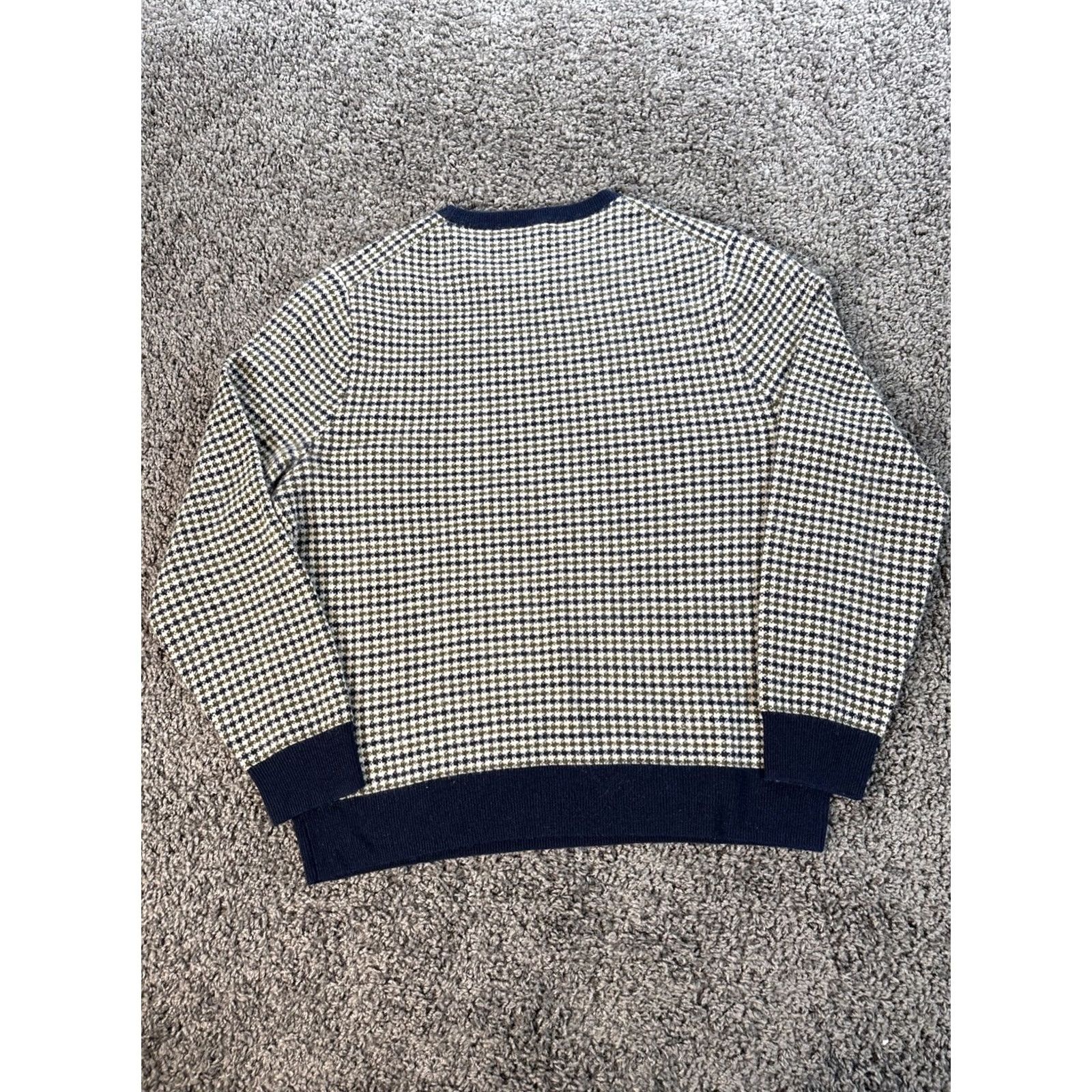 J.Crew J.Crew Sweat er Crewneck XL Green 100% Cashmere Houndstooth Men Pullover Size US XL / EU 56 / 4 - 5 Thumbnail