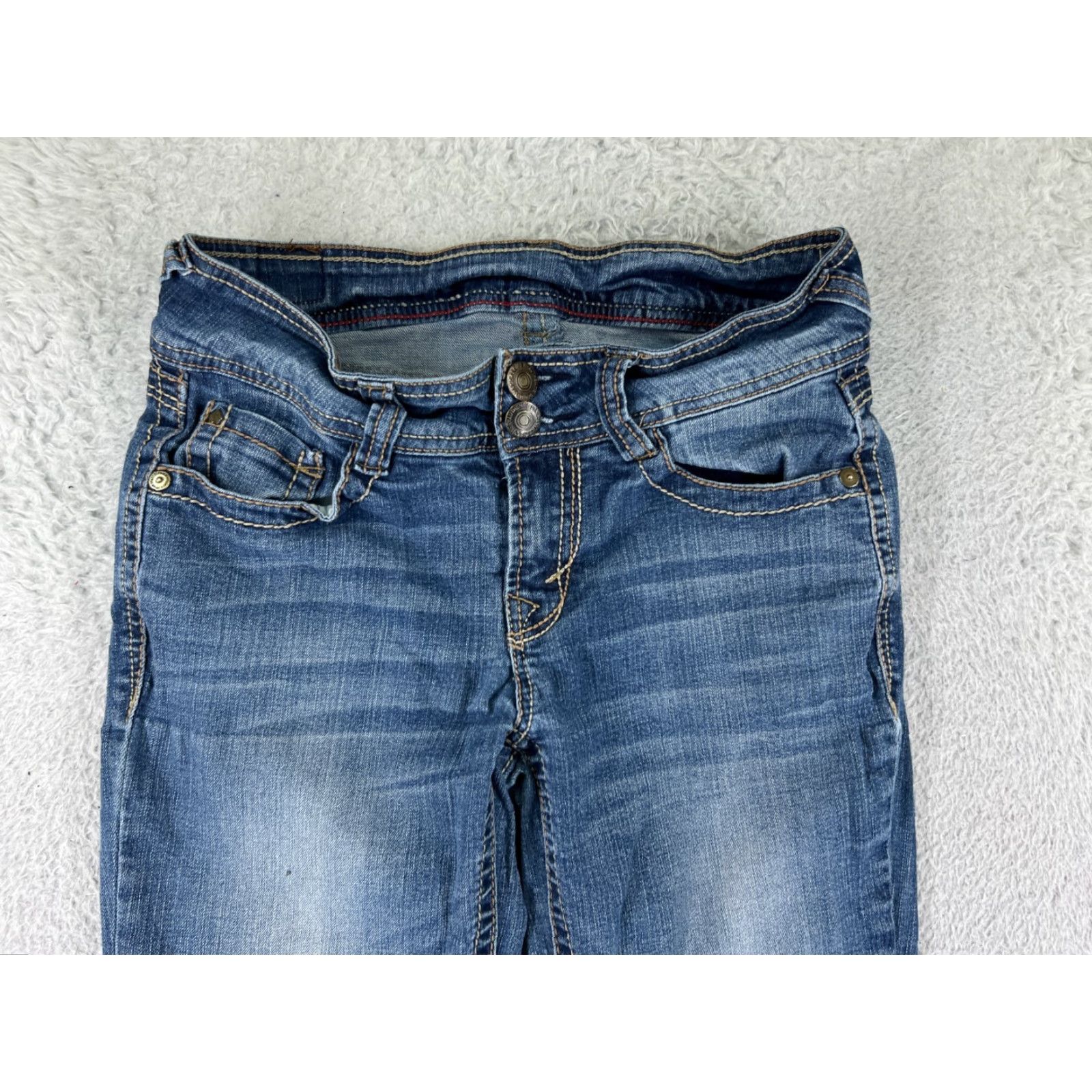 Vintage Wallflower Jeans Womens Jeans 3 Blue Denim Straight Low Rise Embroidered Cowboy Southwestern Designer 90s Womens Size 26" / US 2 / IT 38 - 7 Thumbnail