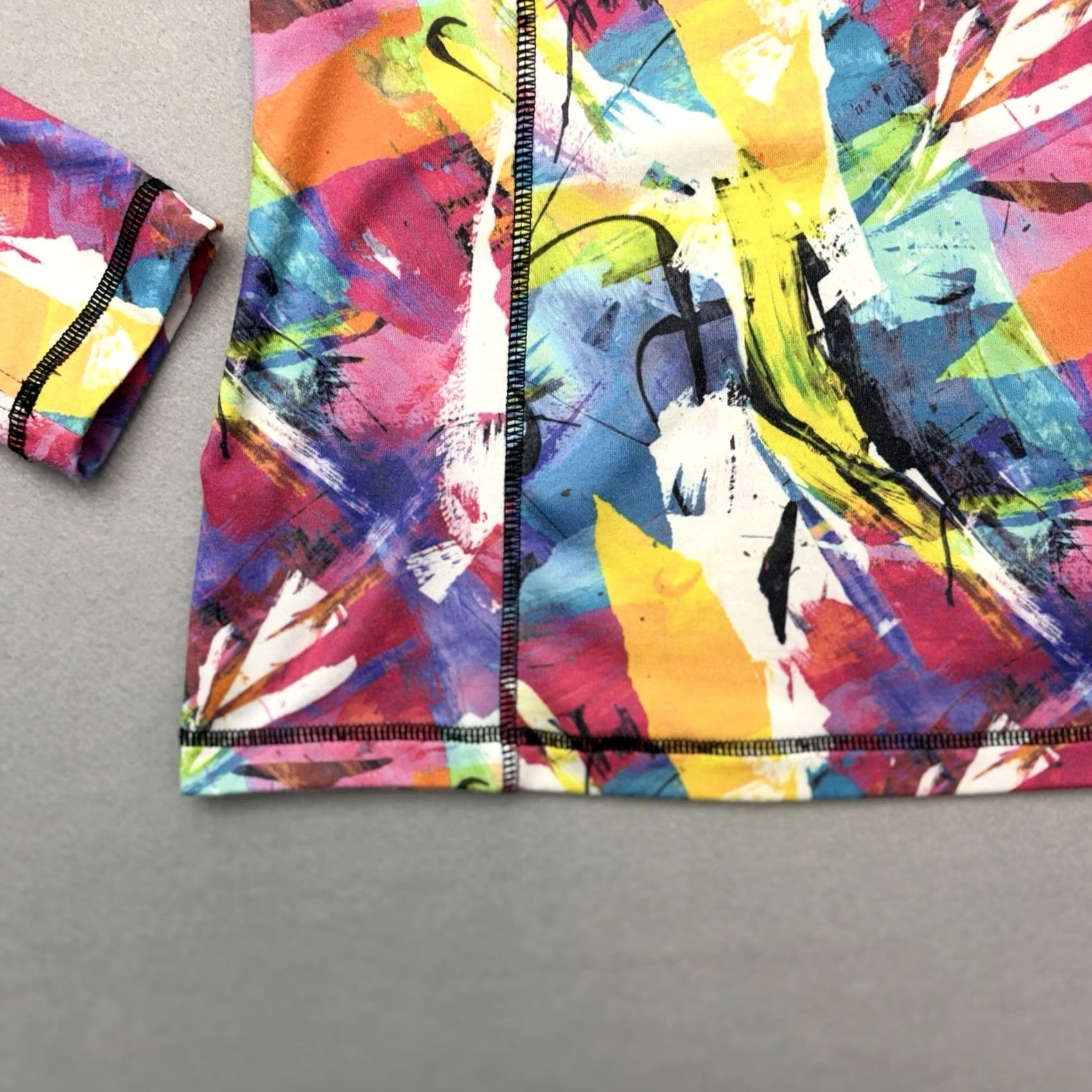 Vintage SNO SKINS Pullover Top M 1/4 Zip Microfiber Paper Mache Pink Purple White Green Size M / US 6-8 / IT 42-44 - 2 Thumbnail